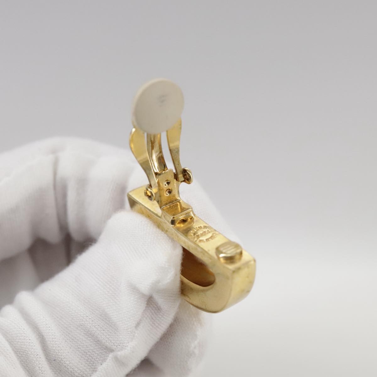 CELINE Earring metal Gold Auth bs21524