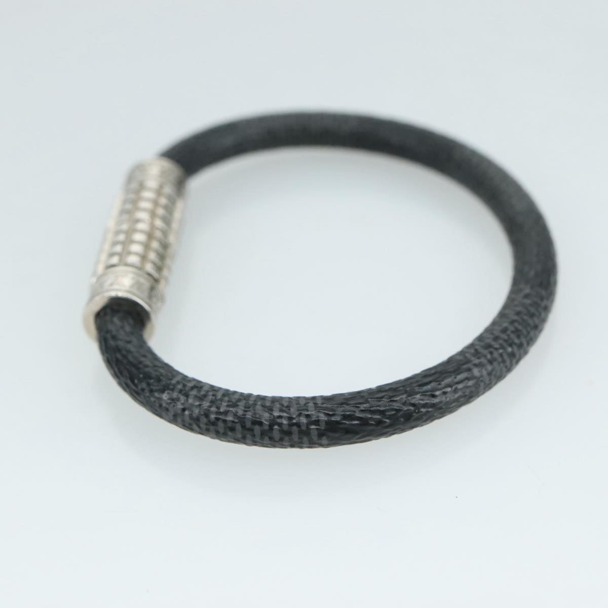 LOUIS VUITTON Damier Graphite Bra Rubbed Digit Bracelet M6629E LV Auth bs21528