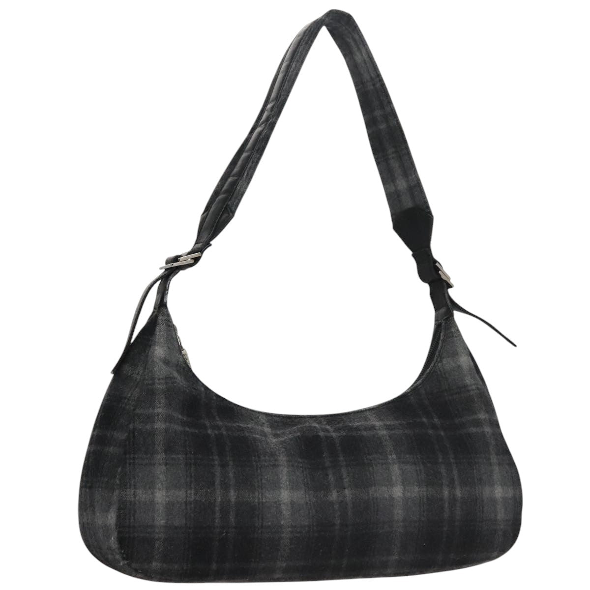 Salvatore Ferragamo Shoulder Bag Wool Gray Auth bs21555