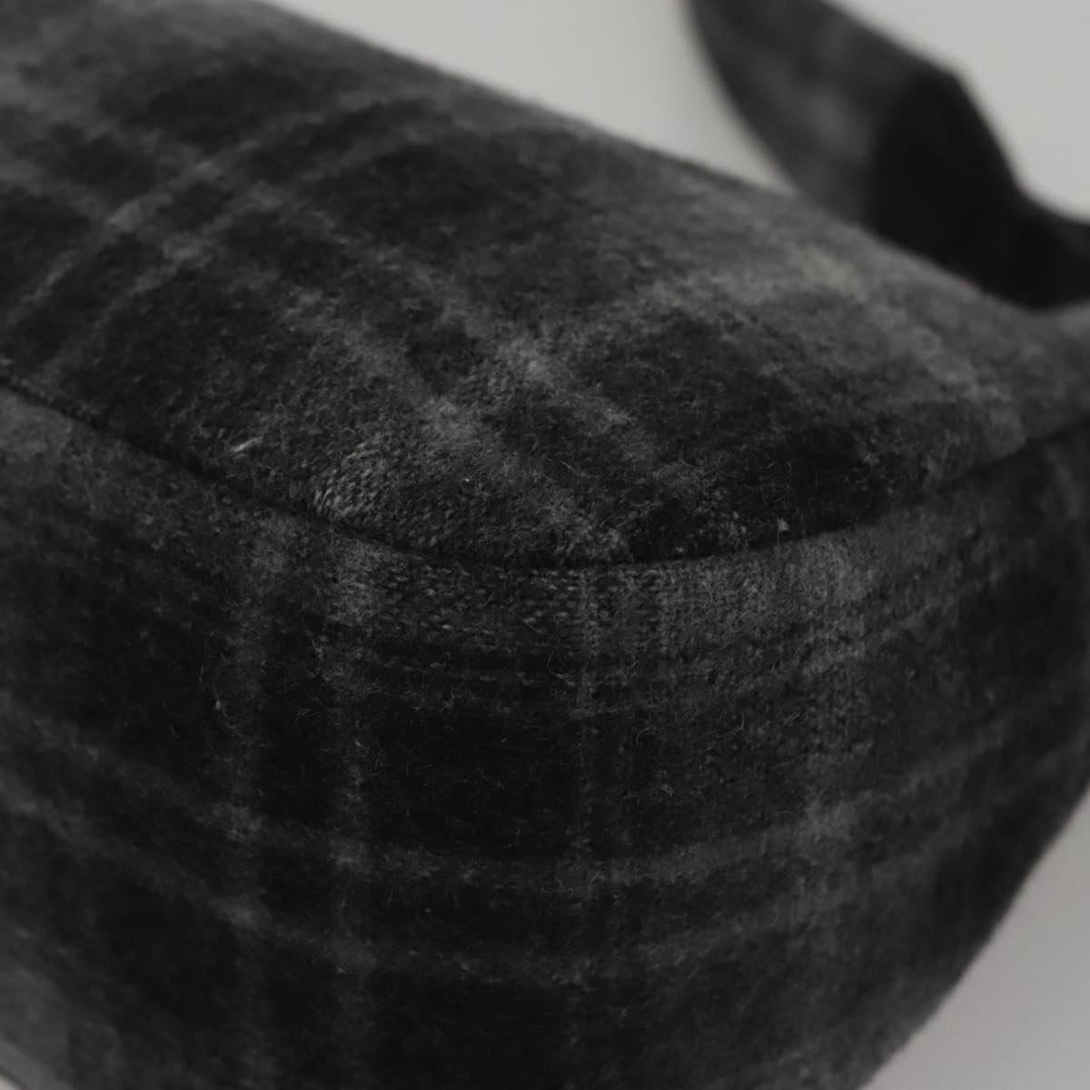 Salvatore Ferragamo Shoulder Bag Wool Gray Auth bs21555