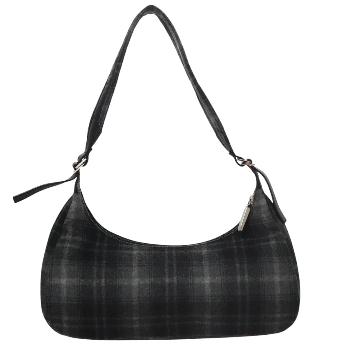 Salvatore Ferragamo Shoulder Bag Wool Gray Auth bs21555