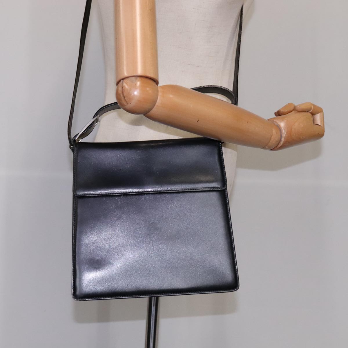 Salvatore Ferragamo Hand Bag Leather 2way Black Auth bs21557