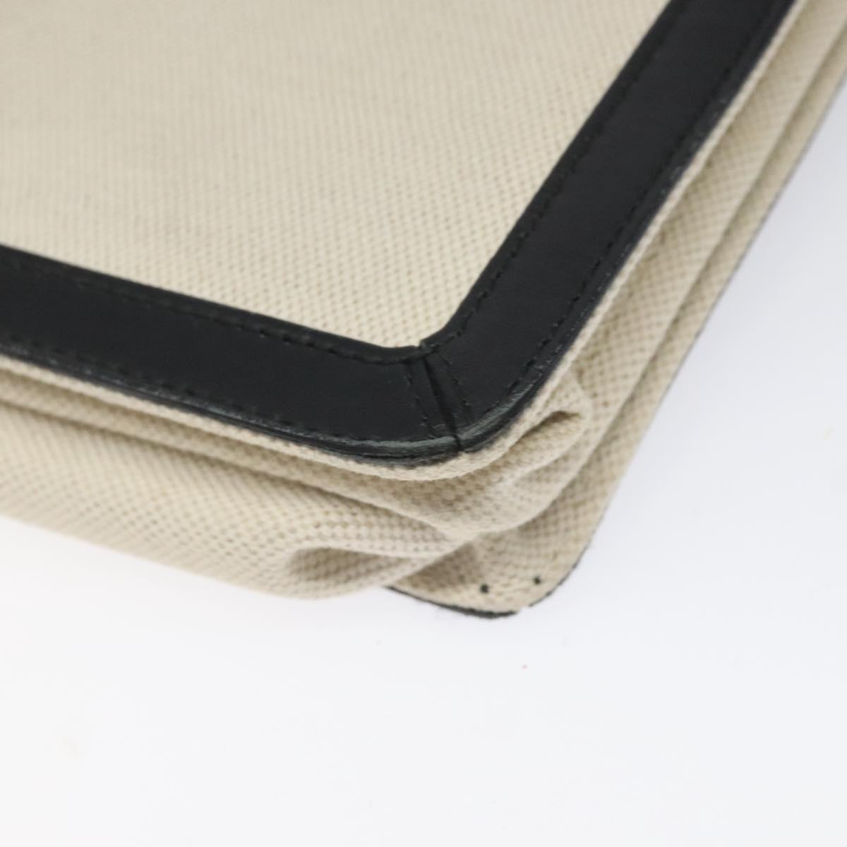 BALENCIAGA Shoulder Bag Canvas Leather White Black 339937 Auth bs21563