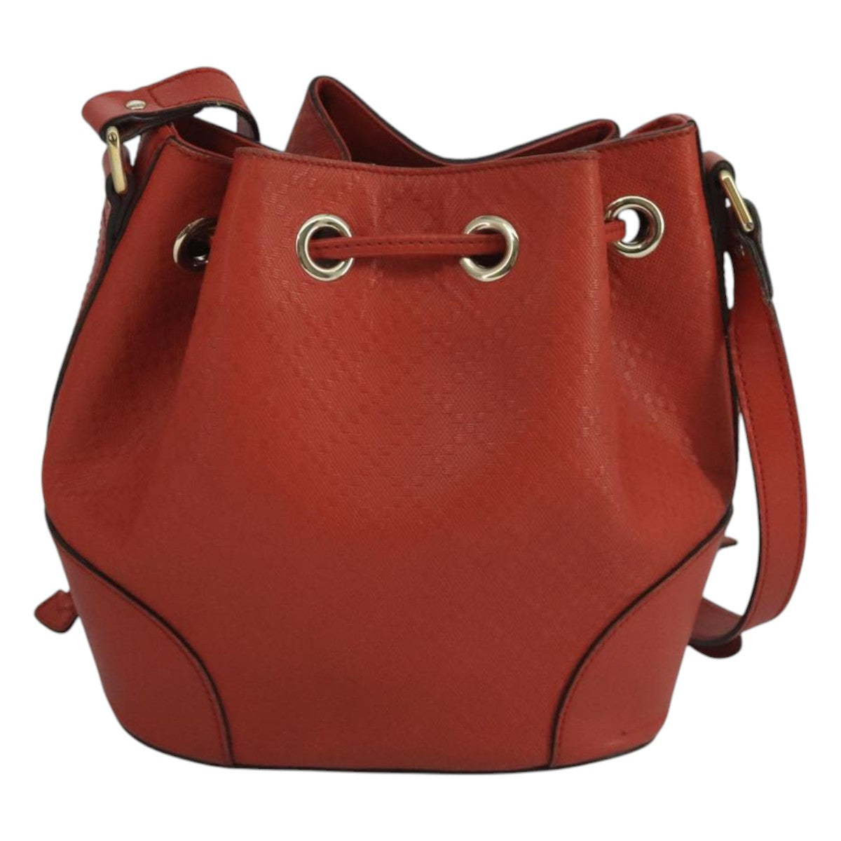 GUCCI Diamante Shoulder Bag Leather Orange Gold 354229 Auth bs21569
