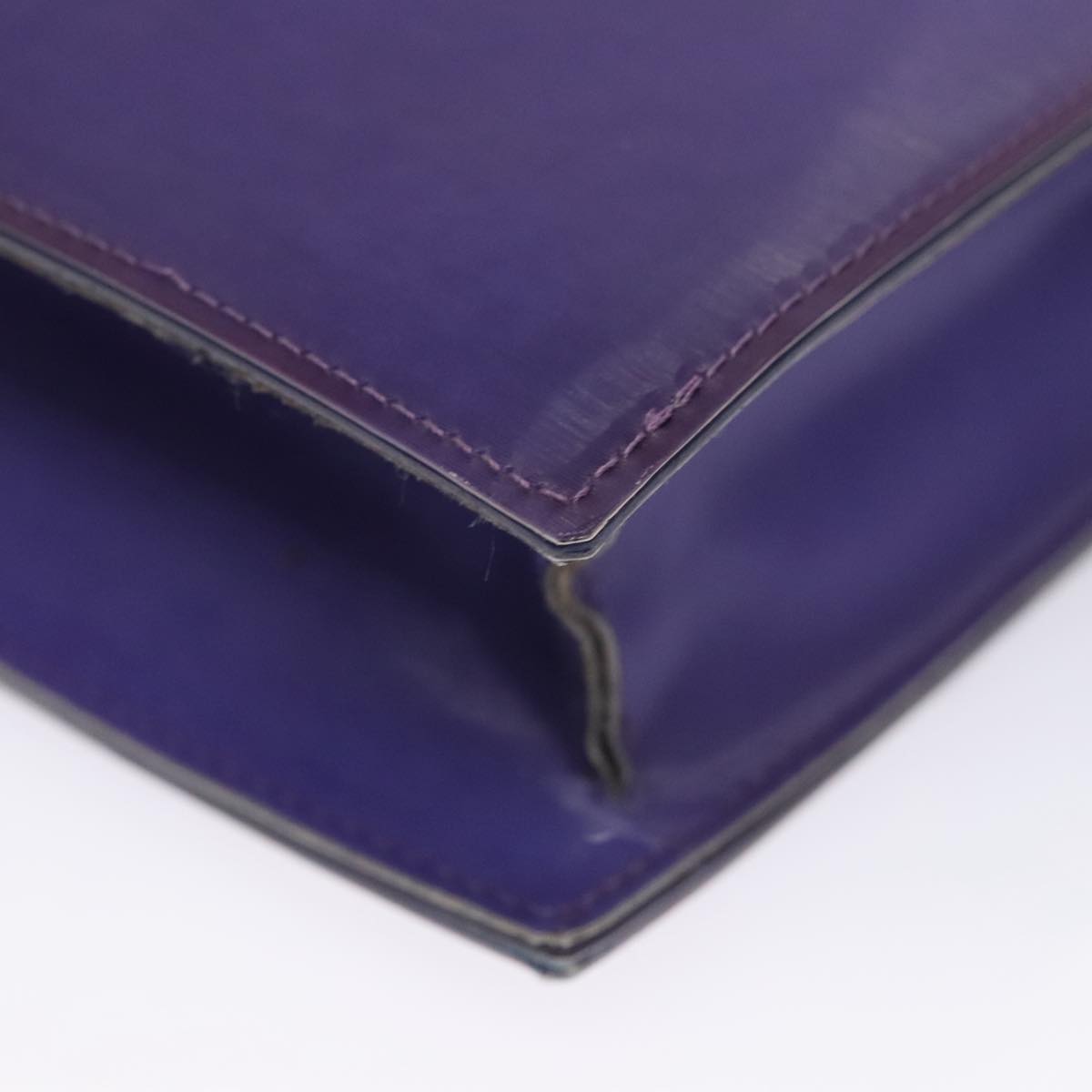 CHANEL Hologram Chain Shoulder Bag Vinyl Purple CC Auth bs21582