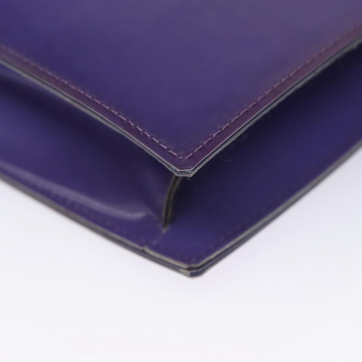 CHANEL Hologram Chain Shoulder Bag Vinyl Purple CC Auth bs21582