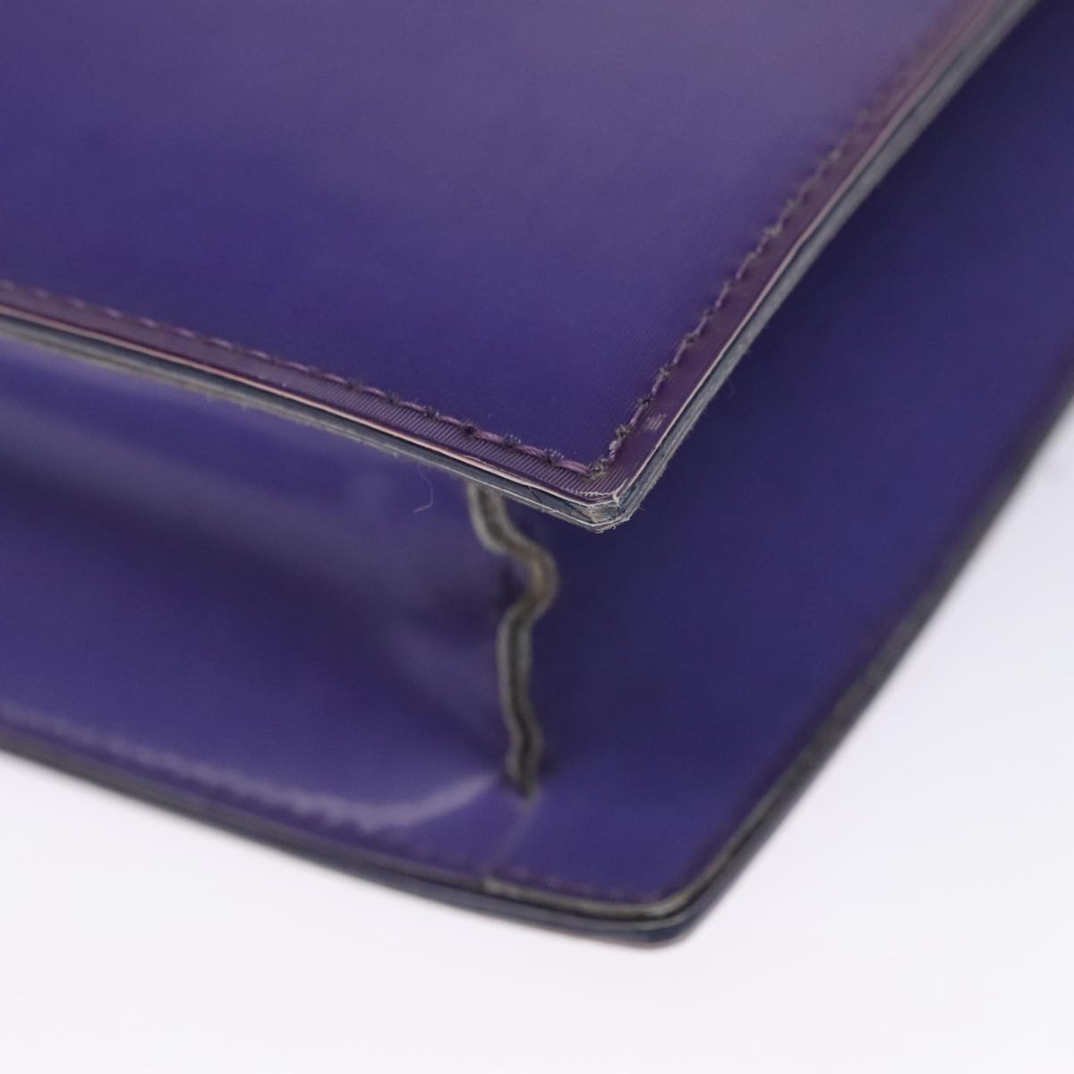 CHANEL Hologram Chain Shoulder Bag Vinyl Purple CC Auth bs21582