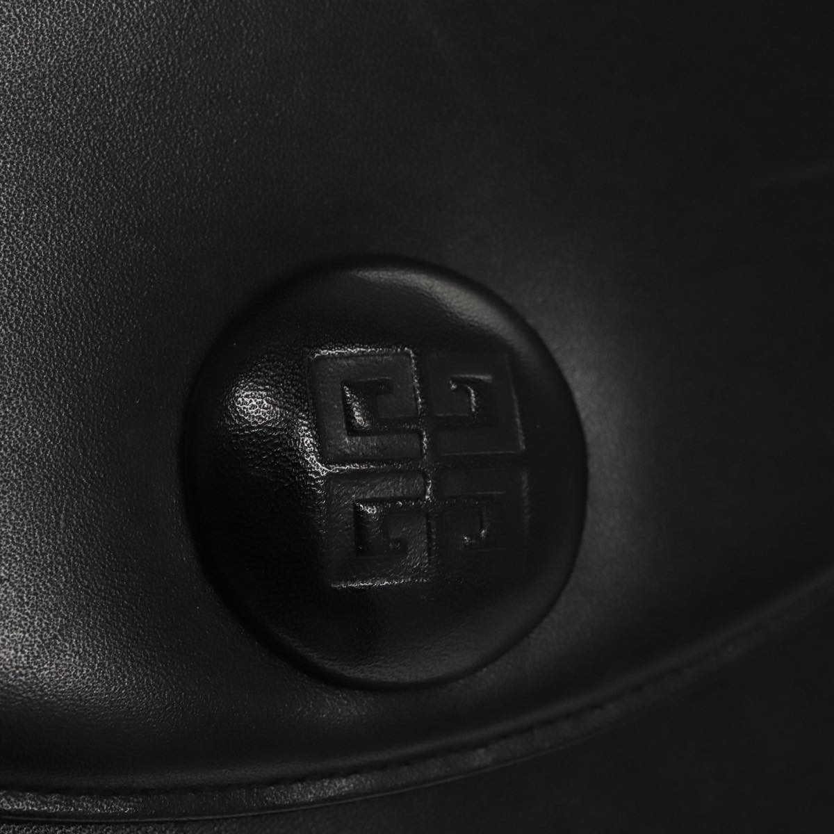 GIVENCHY Hand Bag Leather Black Auth bs21583