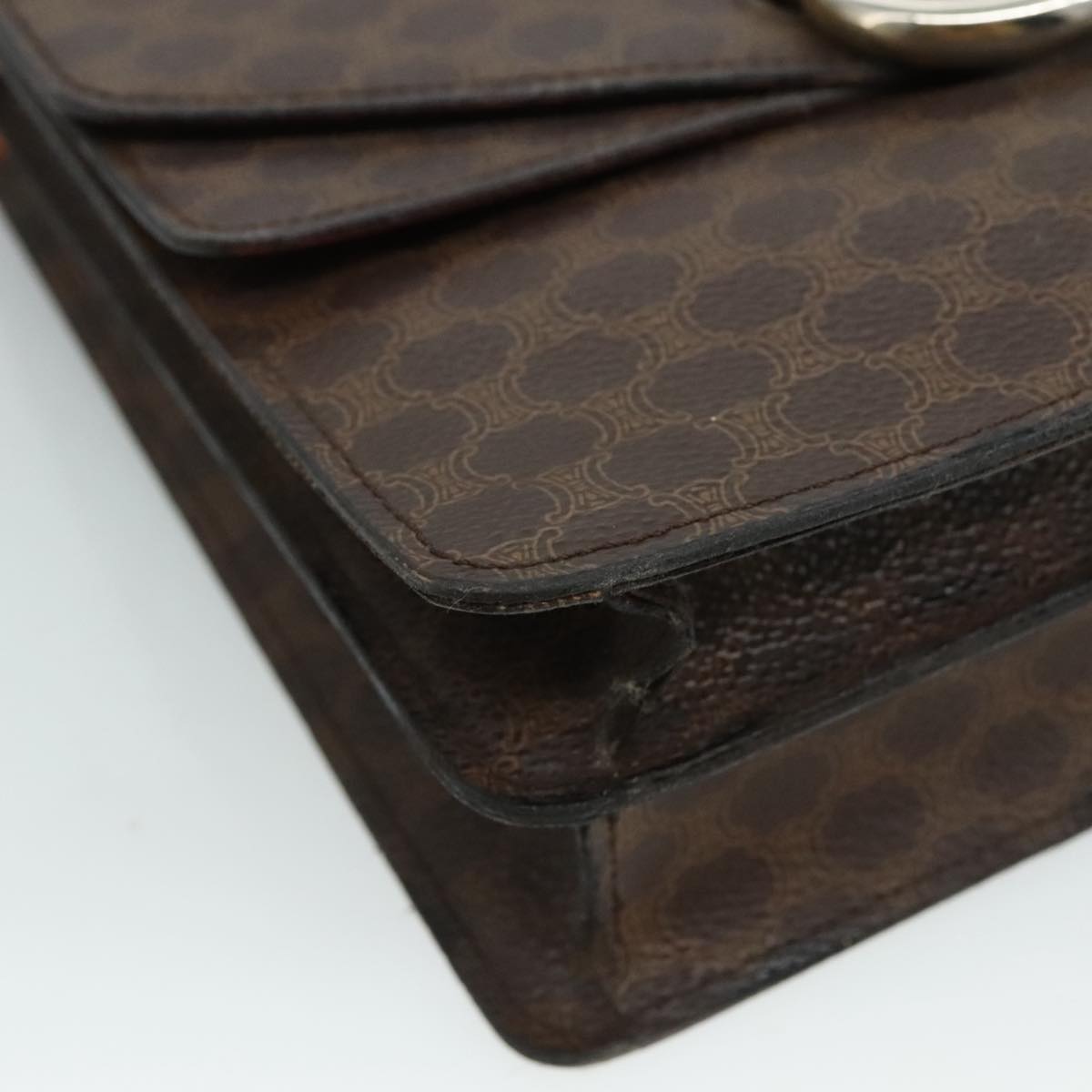 CELINE Macadam Canvas Hand Bag PVC Leather Brown Auth bs21604