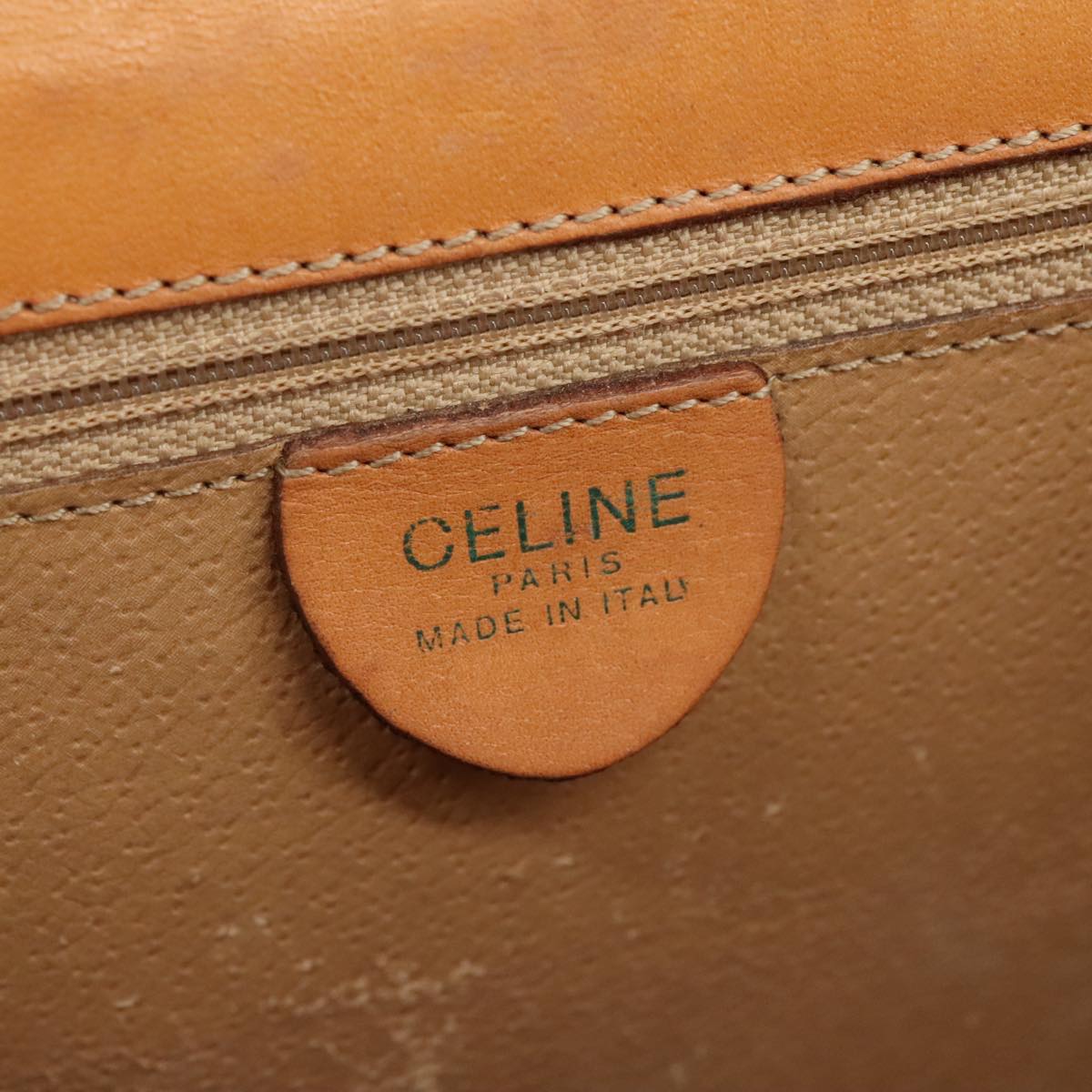 CELINE Macadam Canvas Hand Bag PVC Leather Brown Auth bs21604