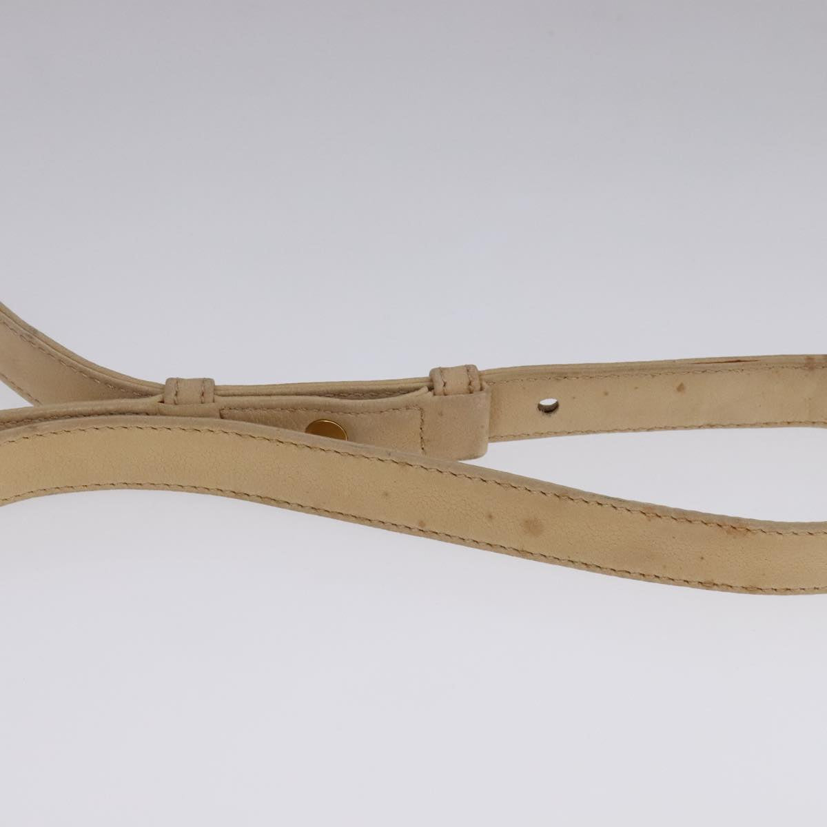 CELINE Shoulder Bag Leather Beige Auth bs21606