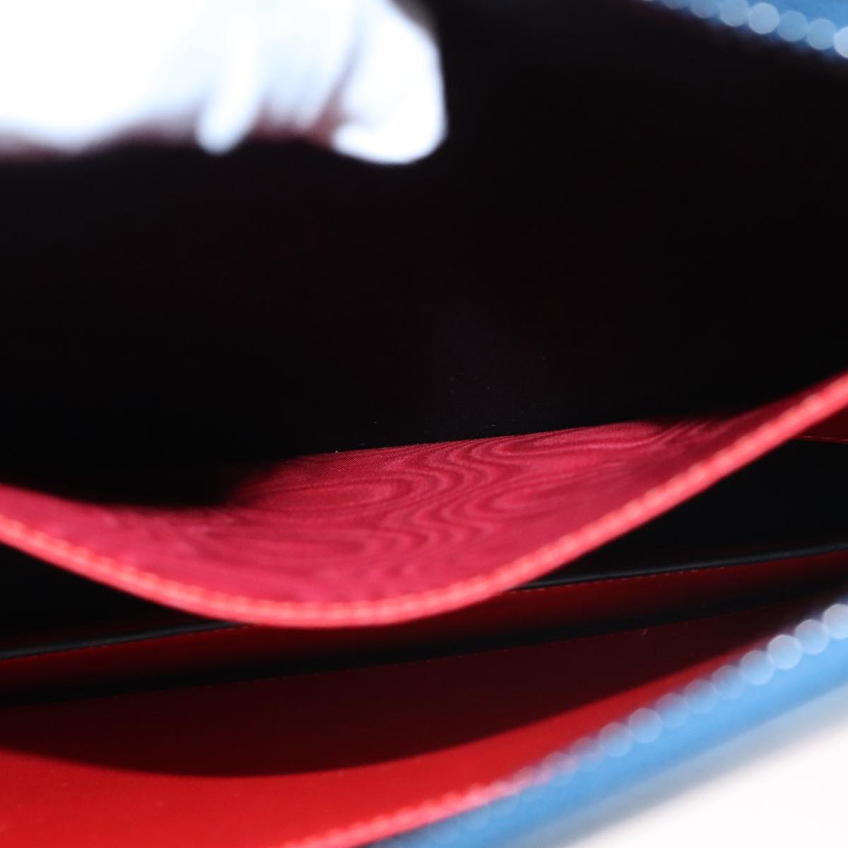 Christian Louboutin Hand Bag Leather Blue Auth bs21607