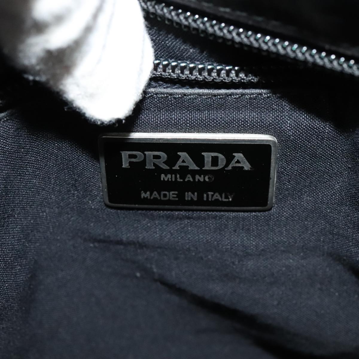 PRADA Shoulder Bag Leather Black Auth bs21614