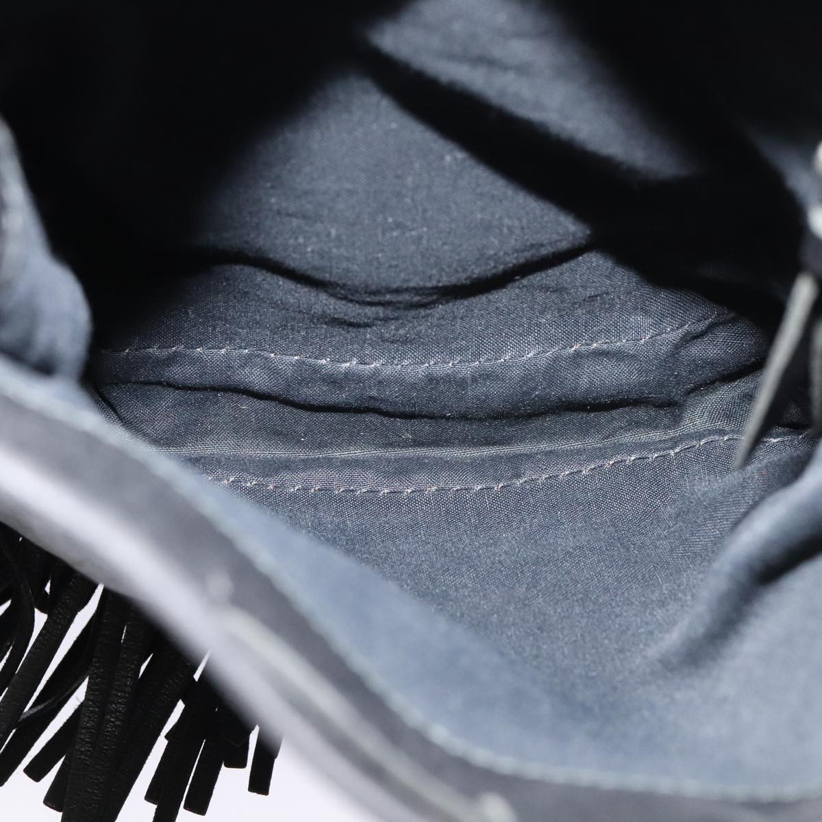 PRADA Shoulder Bag Leather Black Auth bs21614