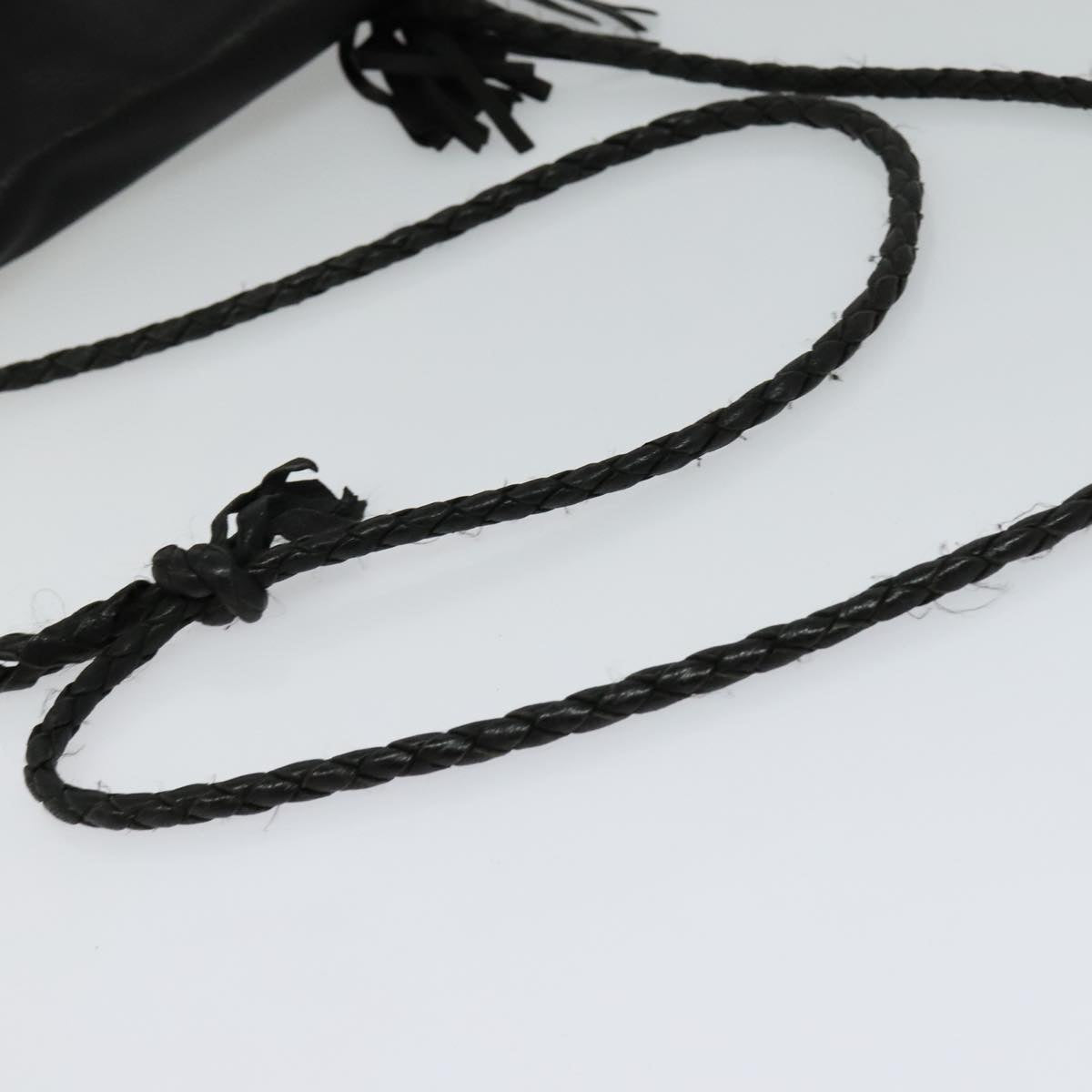 PRADA Shoulder Bag Leather Black Auth bs21614