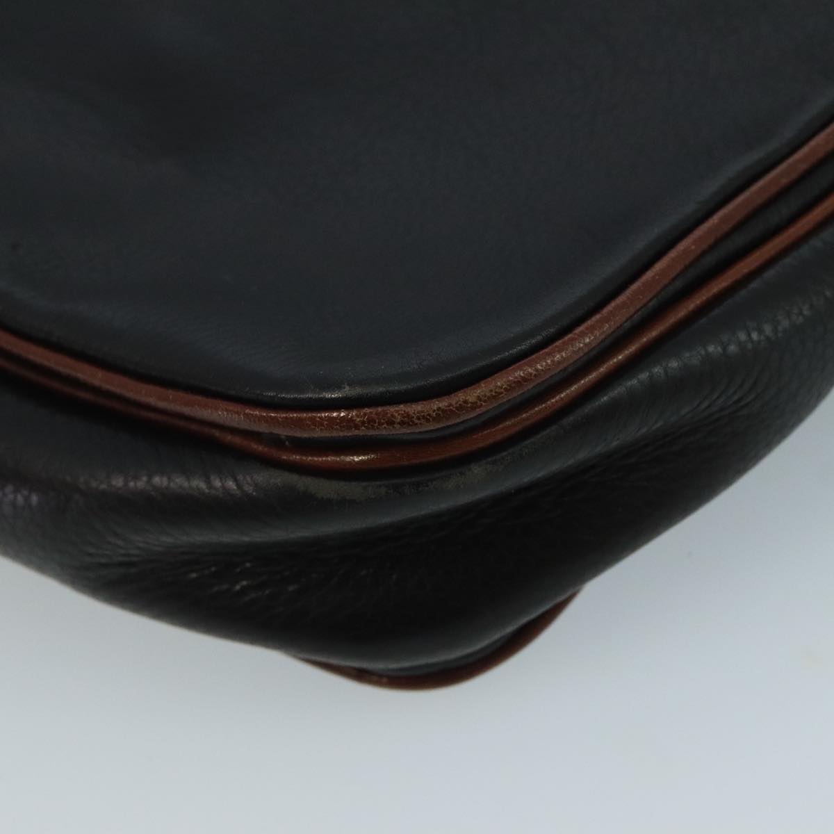 BALLY Shoulder Bag Leather Black Auth bs21629