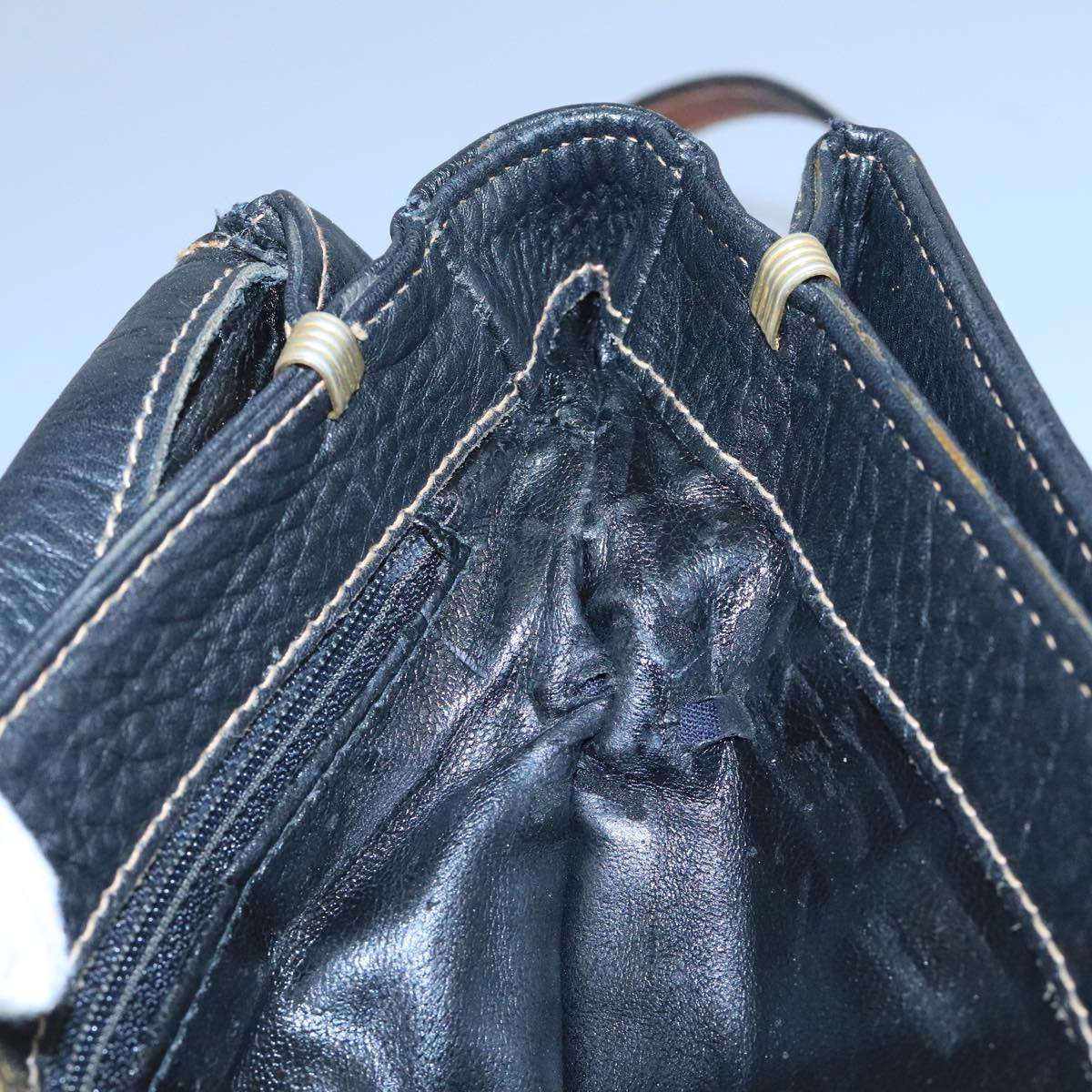 BALLY Shoulder Bag Leather Black Auth bs21629