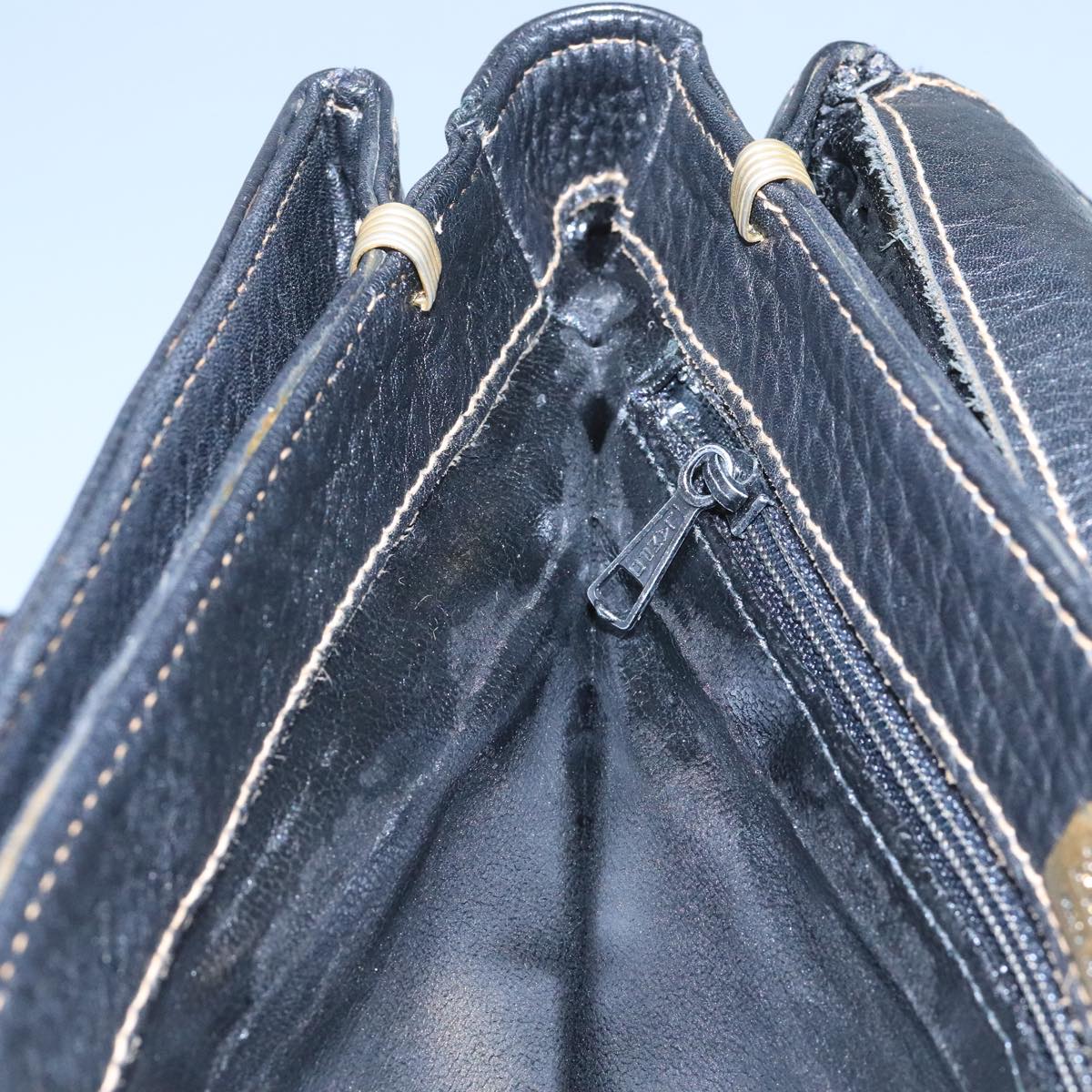 BALLY Shoulder Bag Leather Black Auth bs21629