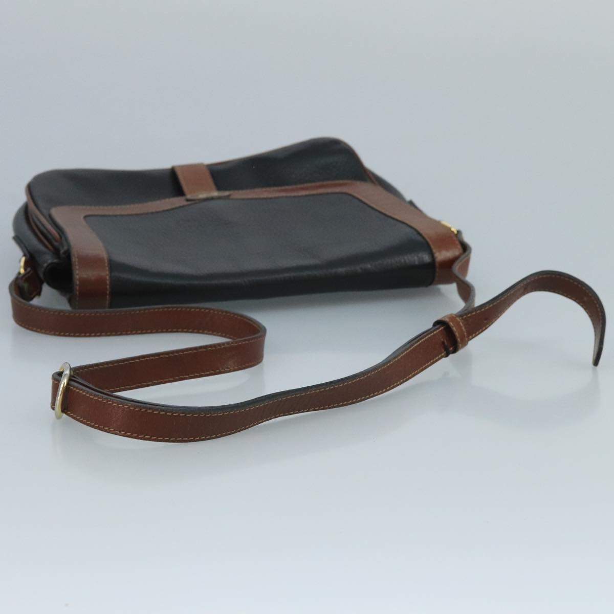 BALLY Shoulder Bag Leather Black Auth bs21629