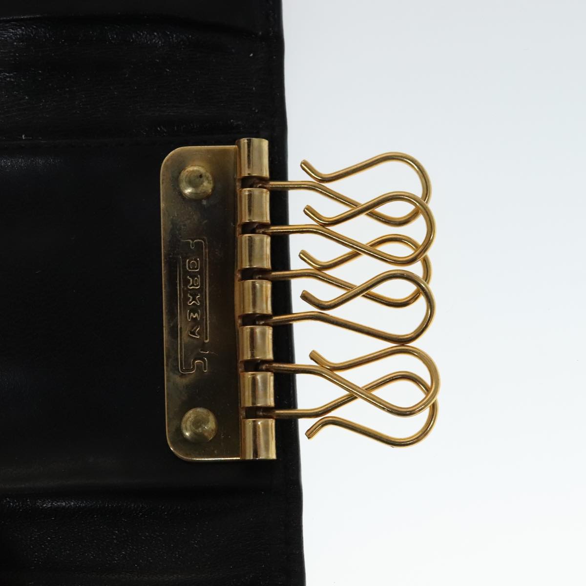 GIVENCHY Key Case Billfold Leather 4Set Navy Black Auth bs21638