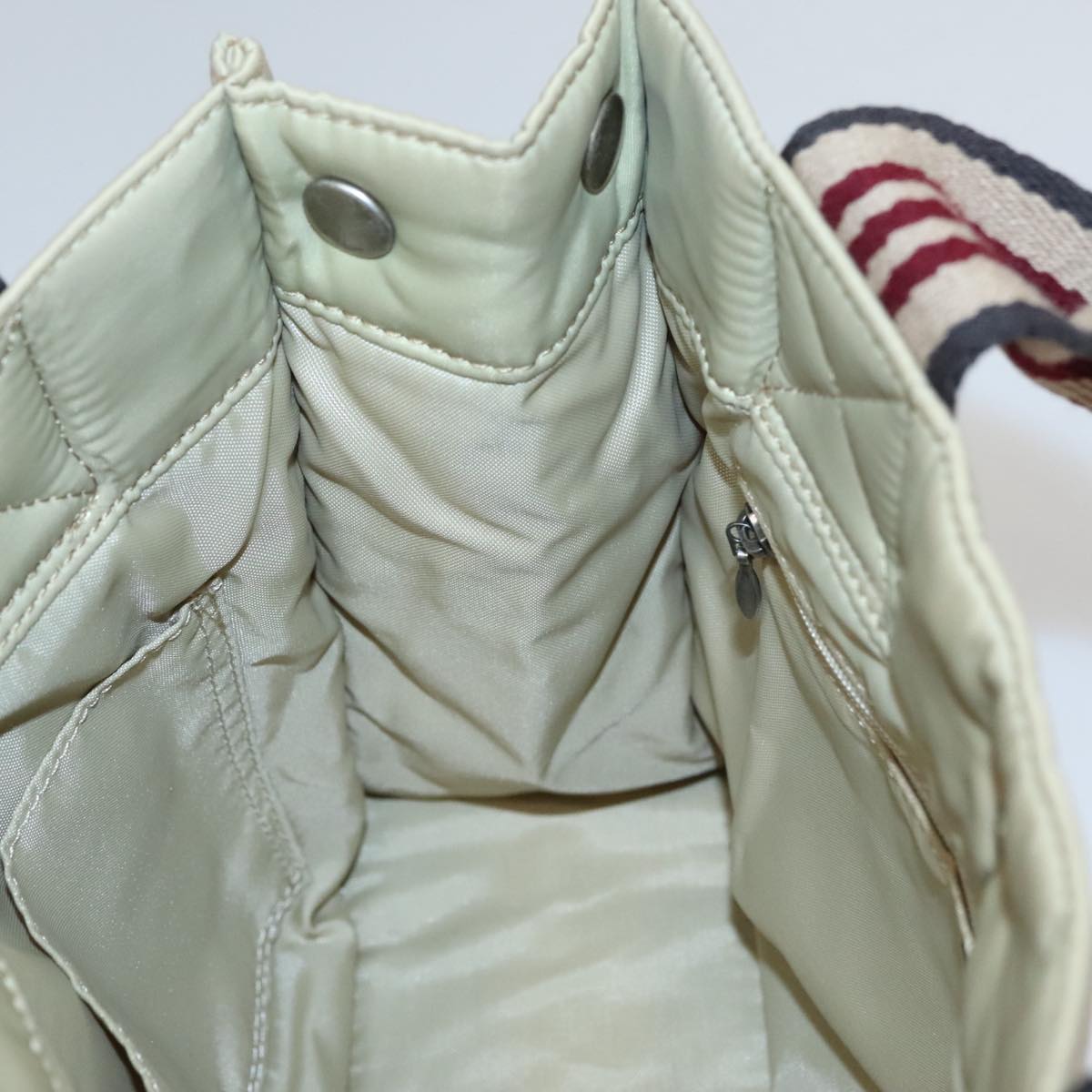 BURBERRY Blue Label Hand Bag Nylon Beige Auth bs21643