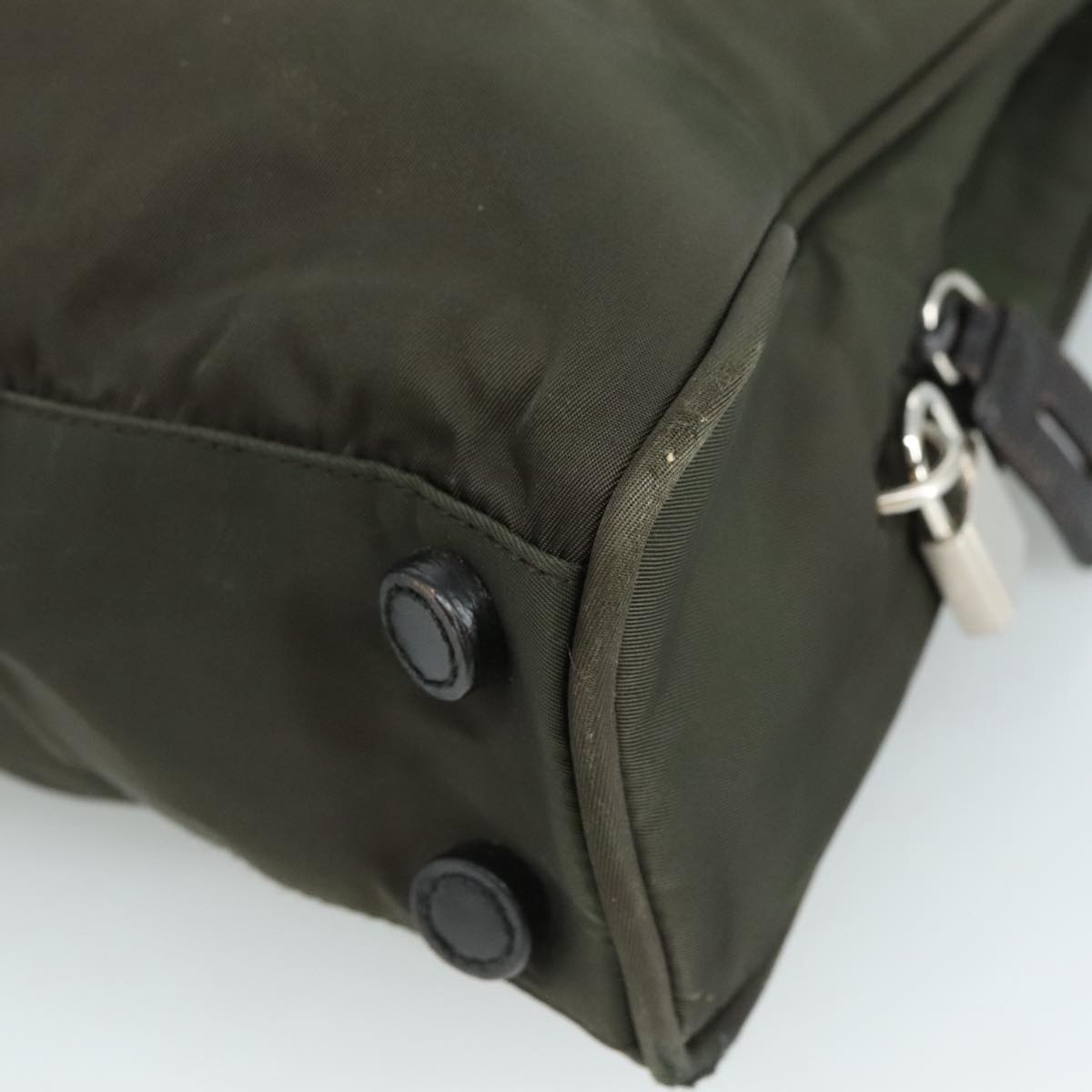 PRADA Tote Bag Nylon Khaki Auth bs21656