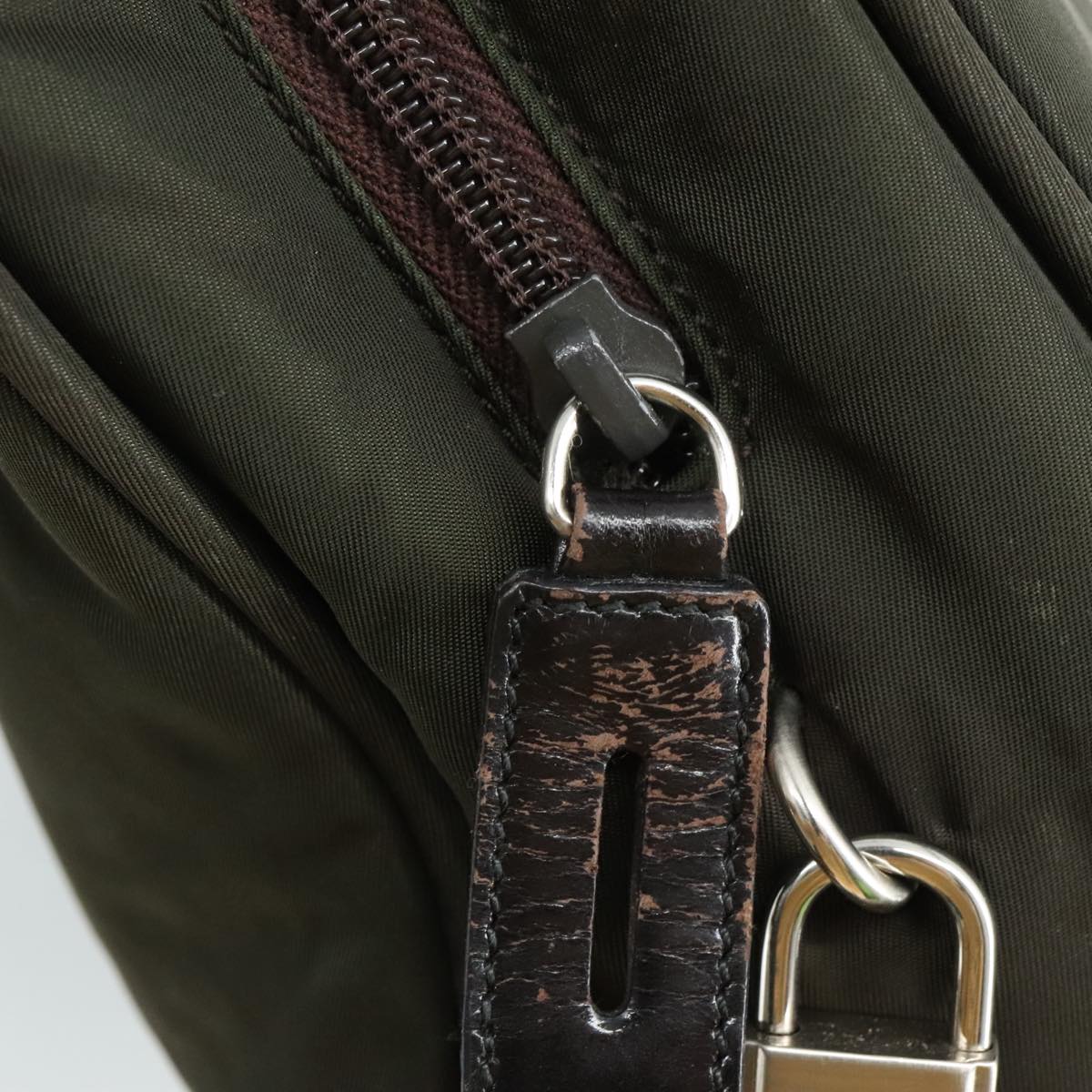 PRADA Tote Bag Nylon Khaki Auth bs21656