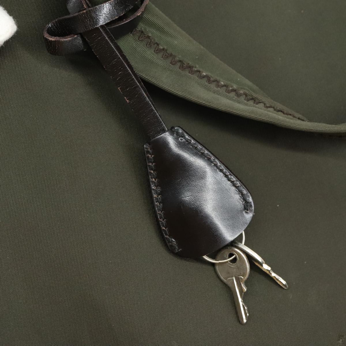 PRADA Tote Bag Nylon Khaki Auth bs21656