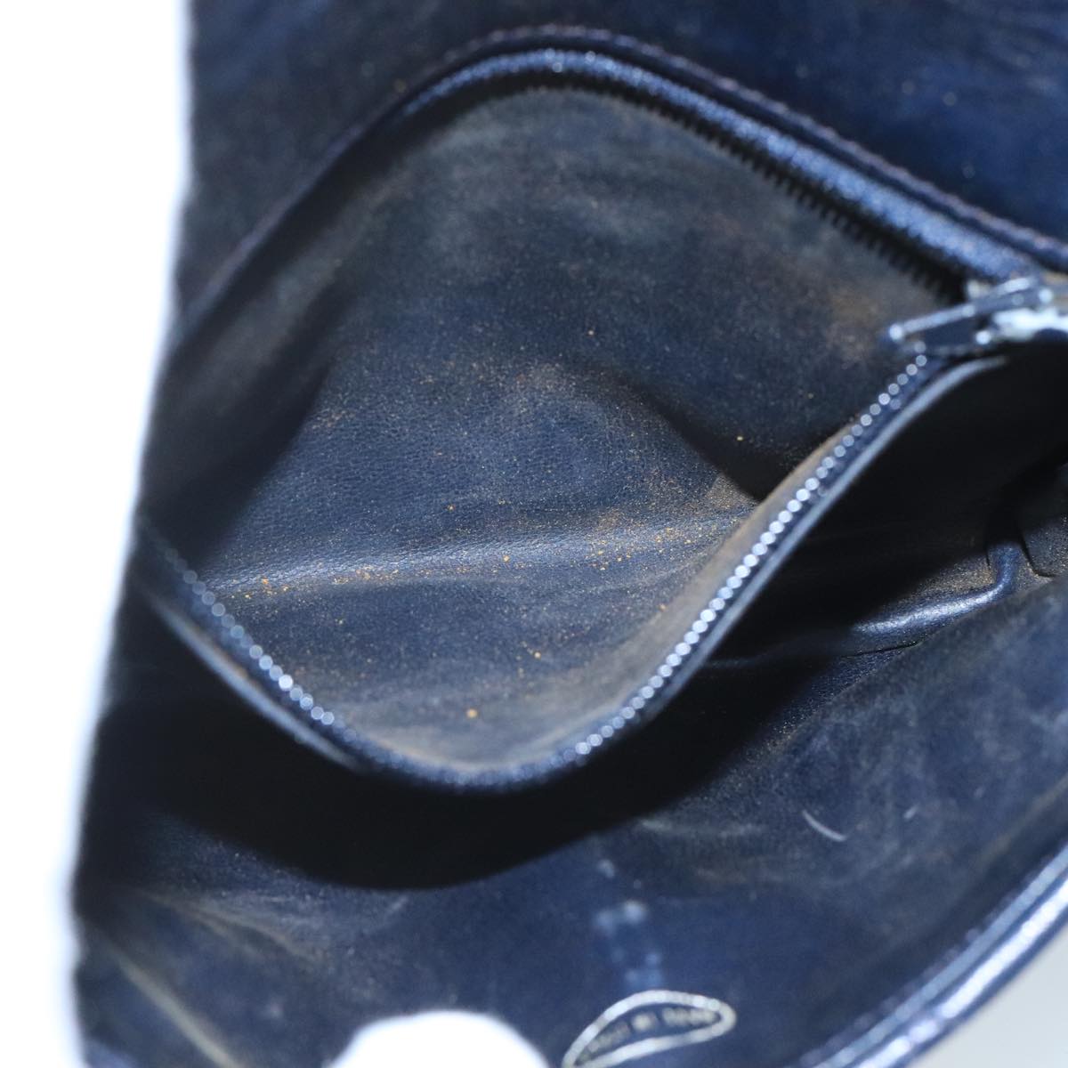 CHANEL Matelasse Waist bag Lamb Skin Navy CC Auth bs21663