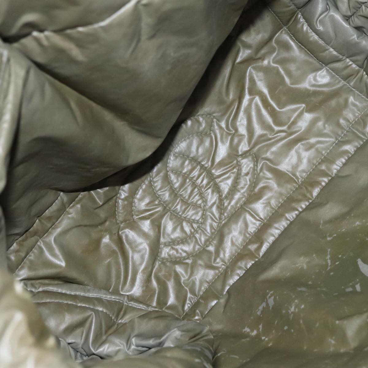 CHANEL Cococoon Tote Bag Nylon Wine Red Silver CC Auth bs21665