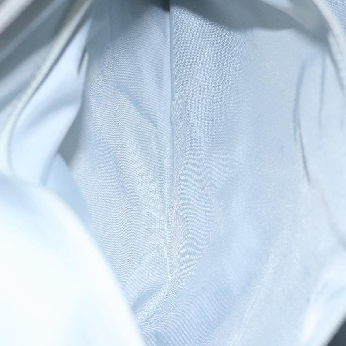 CHANEL Sports Hand Bag Coated Canvas Silver CC Auth bs21669