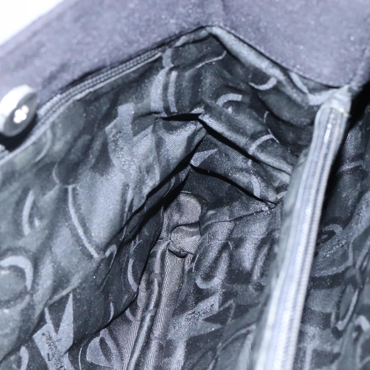 Salvatore Ferragamo Tote Bag Canvas Black Auth bs21725