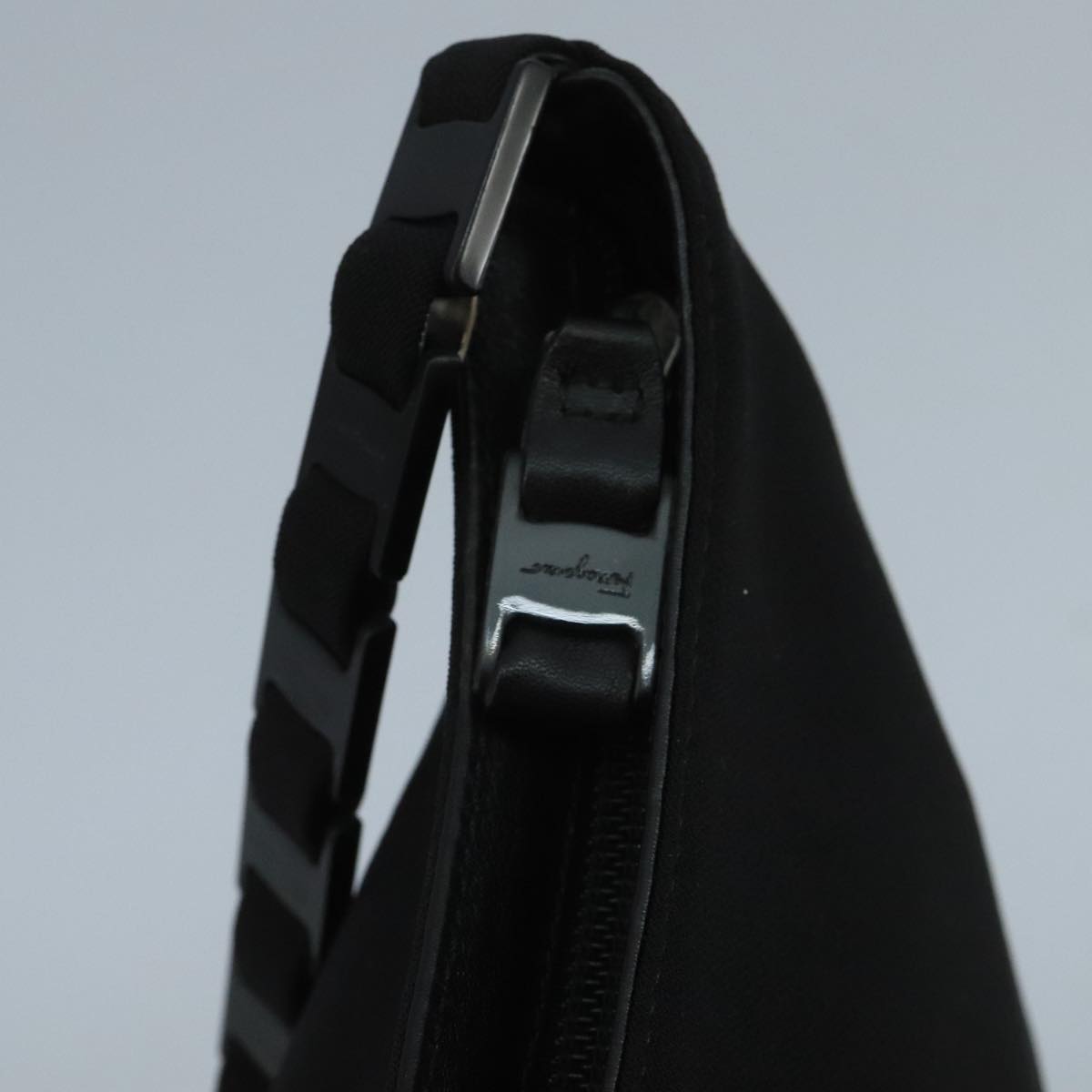 Salvatore Ferragamo Shoulder Bag Canvas Black Auth bs21726