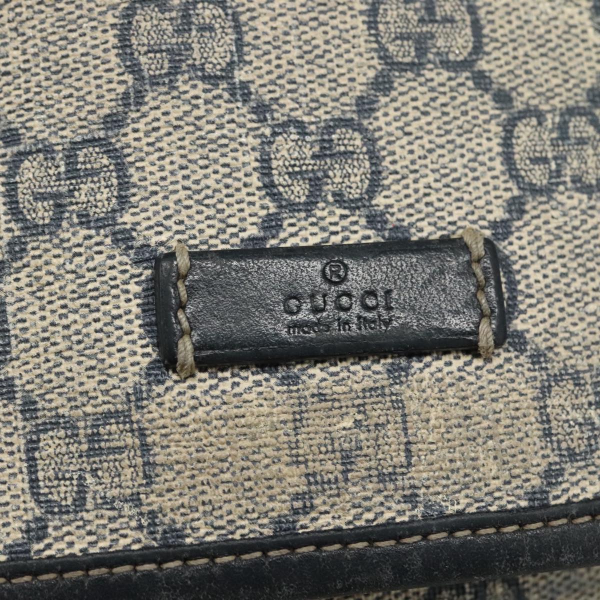 GUCCI GG Supreme Shoulder Bag PVC Navy 223666 Auth bs21744