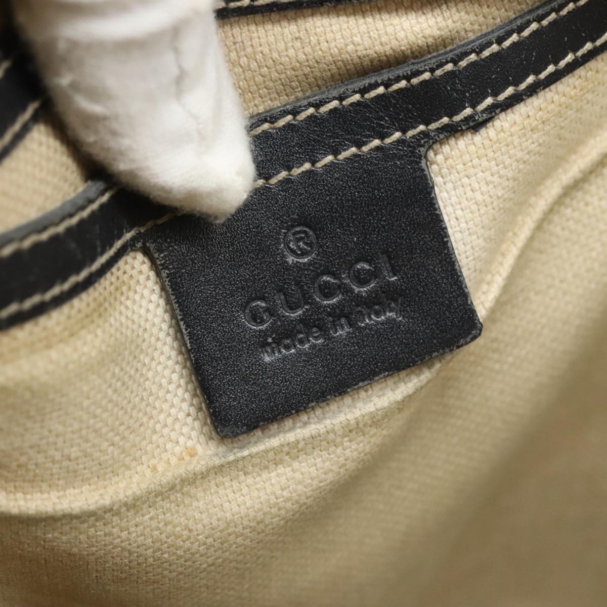 GUCCI GG Supreme Shoulder Bag PVC Navy 223666 Auth bs21744
