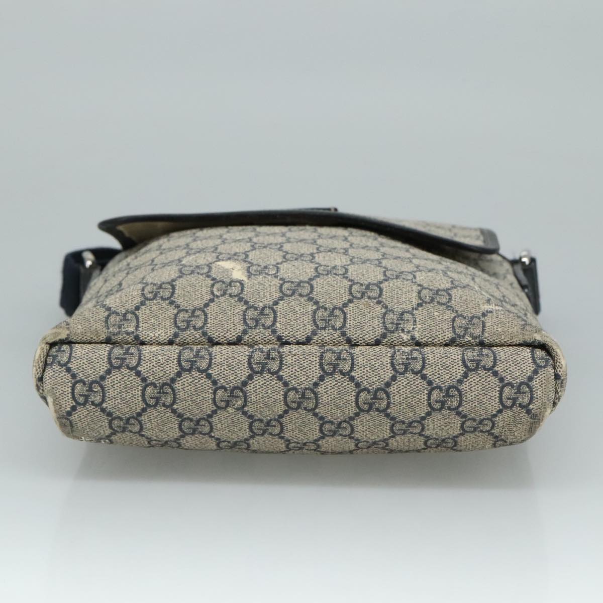 GUCCI GG Supreme Shoulder Bag PVC Navy 223666 Auth bs21744
