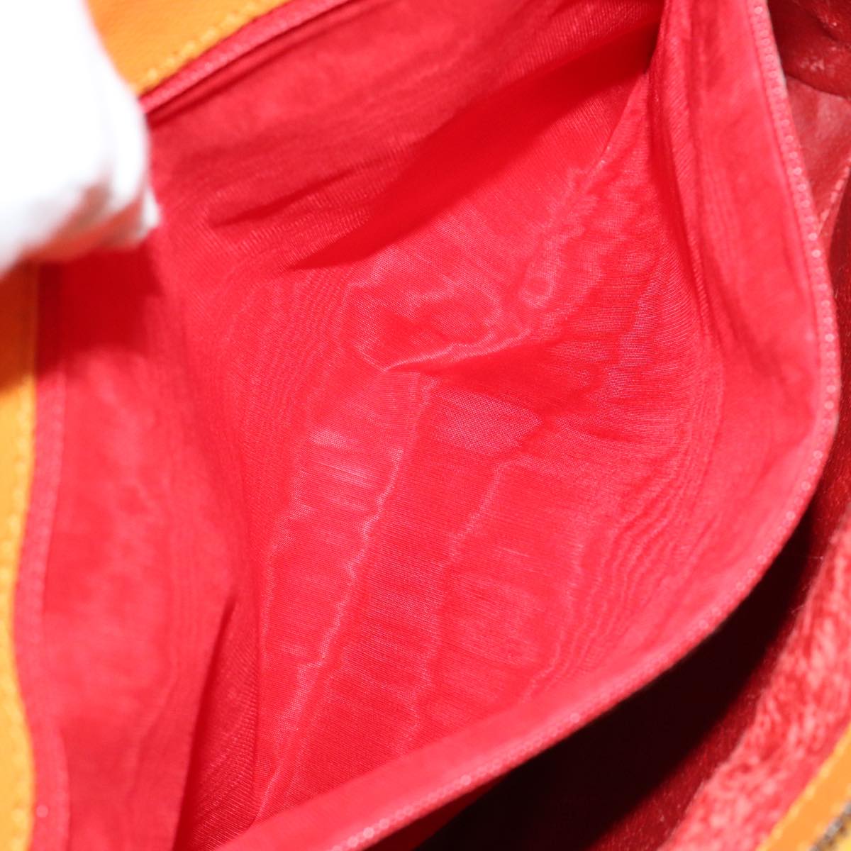 CELINE Tote Bag Leather Orange Auth bs21751