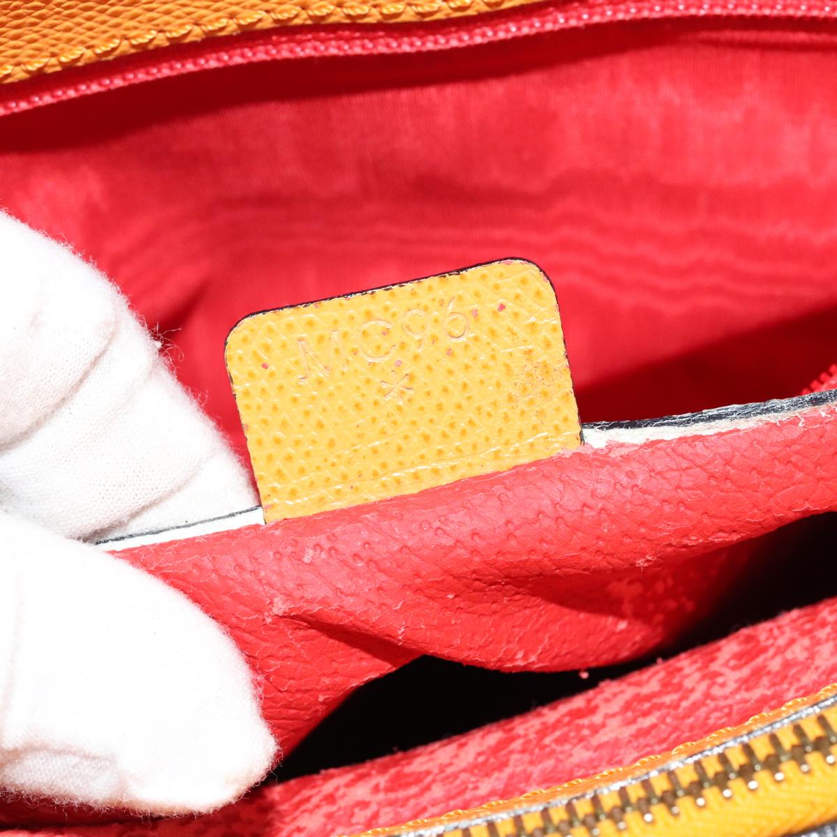 CELINE Tote Bag Leather Orange Auth bs21751