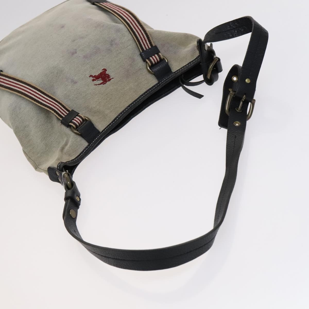 BURBERRY Nova Check Blue Label Shoulder Bag Canvas 2Set Beige Gray Auth bs21820