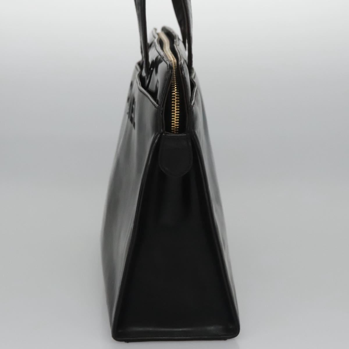 CHANEL COCO Mark Tote Bag Patent Leather Black Gold CC Auth bs21837