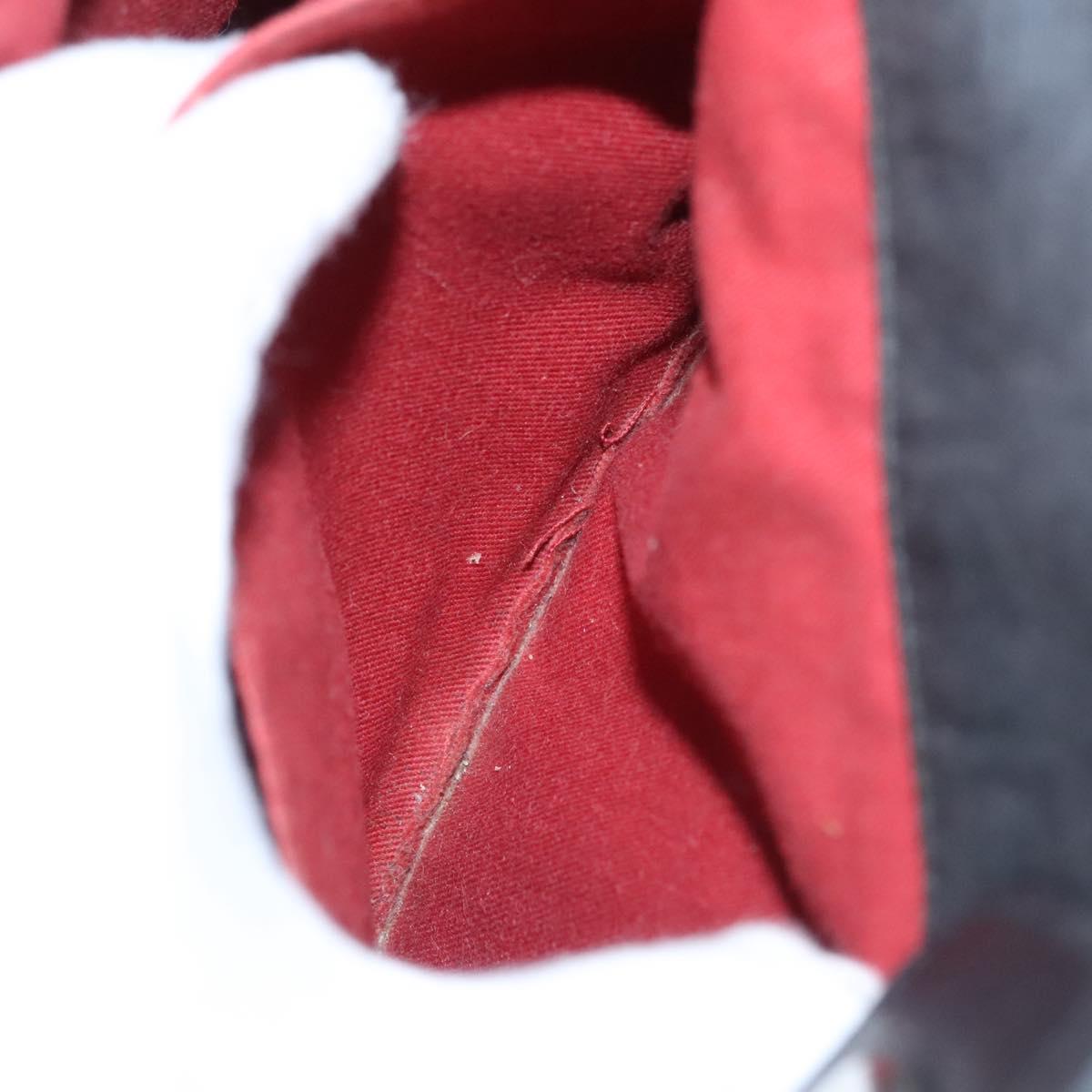 Salvatore Ferragamo Hand Bag Canvas Leather Black Silver Auth bs21851