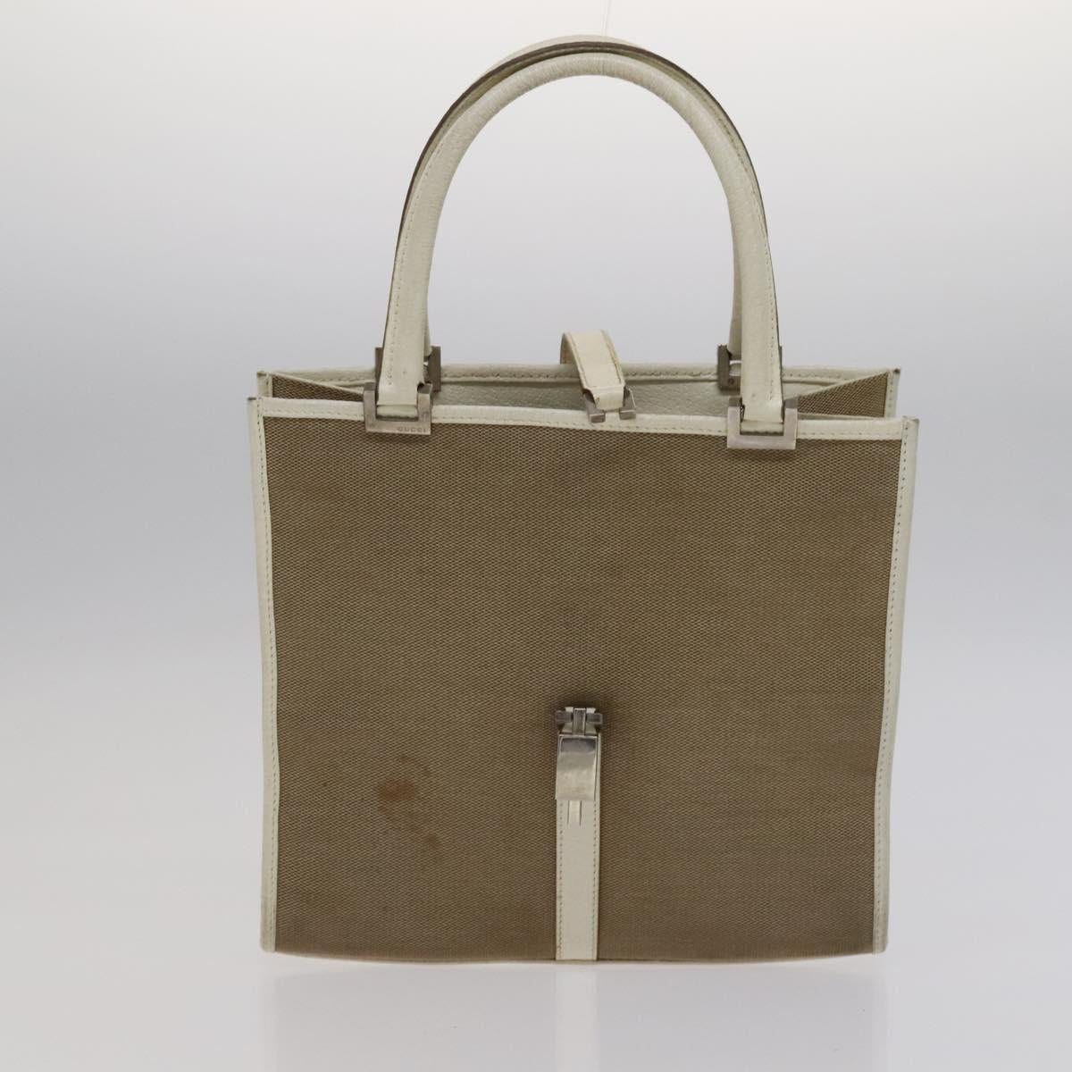 GUCCI GG Supreme Bag Canvas PVC 2Set Beige Auth bs21866