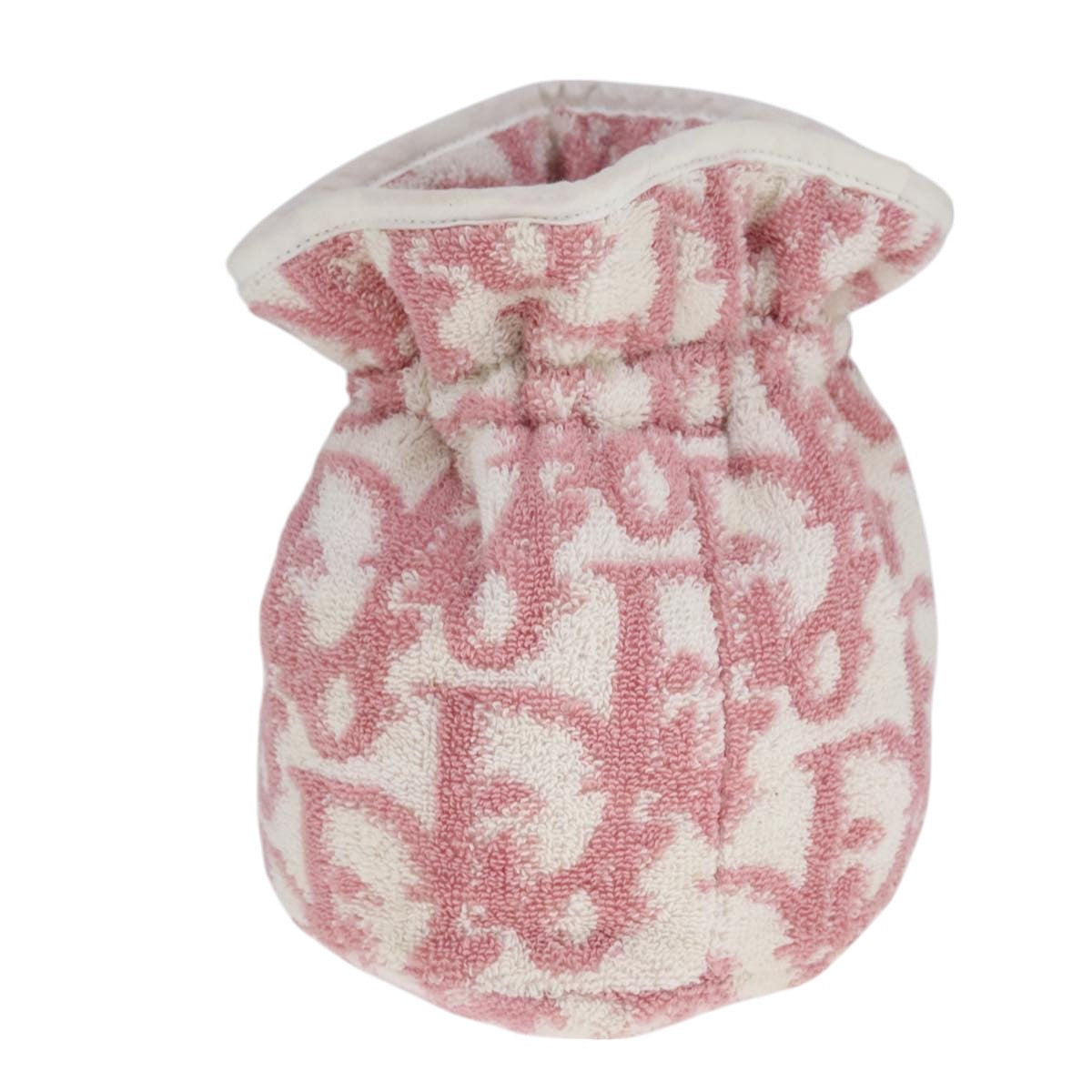 Christian Dior Purse Pouch Pile Pink White Auth bs21872
