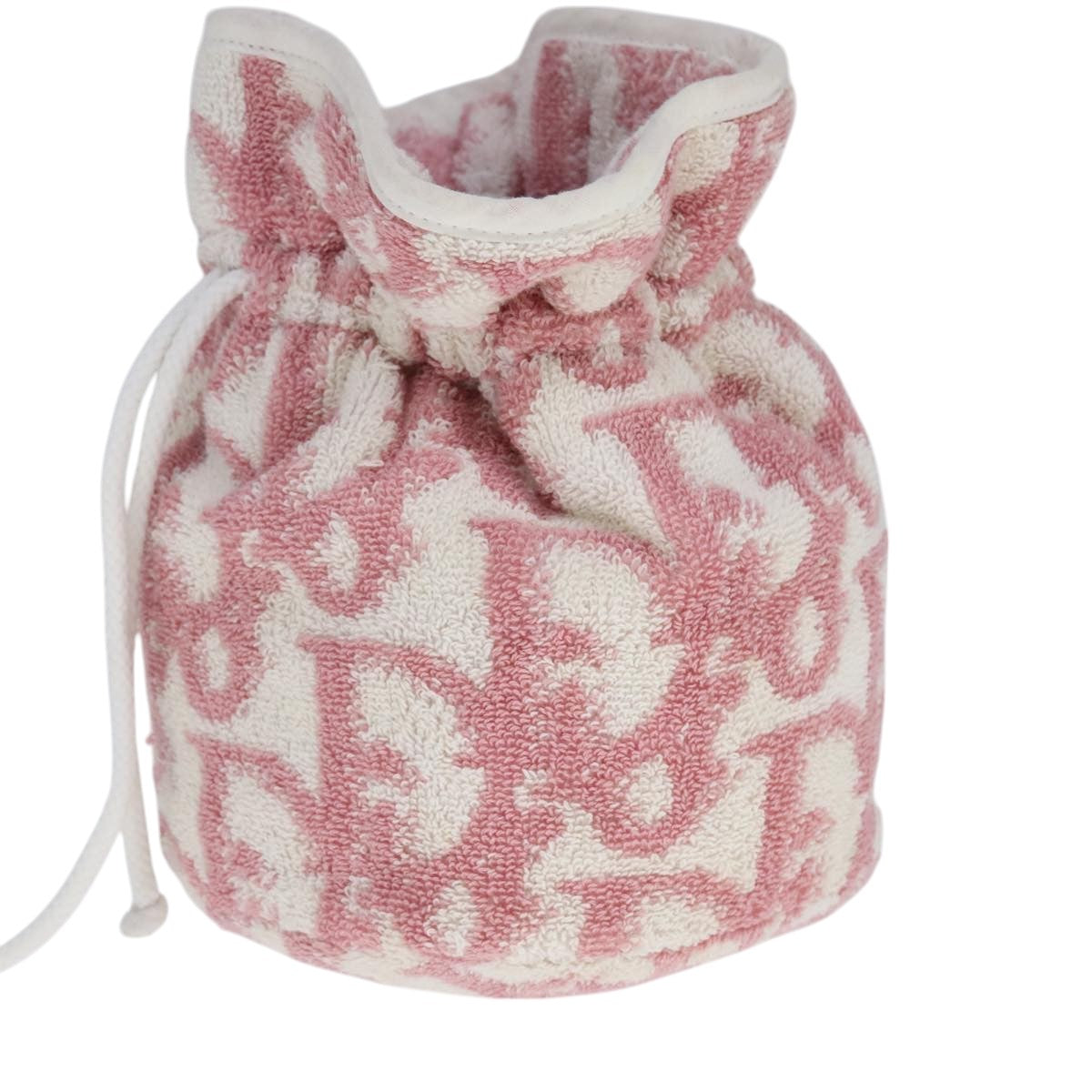 Christian Dior Purse Pouch Pile Pink White Auth bs21872