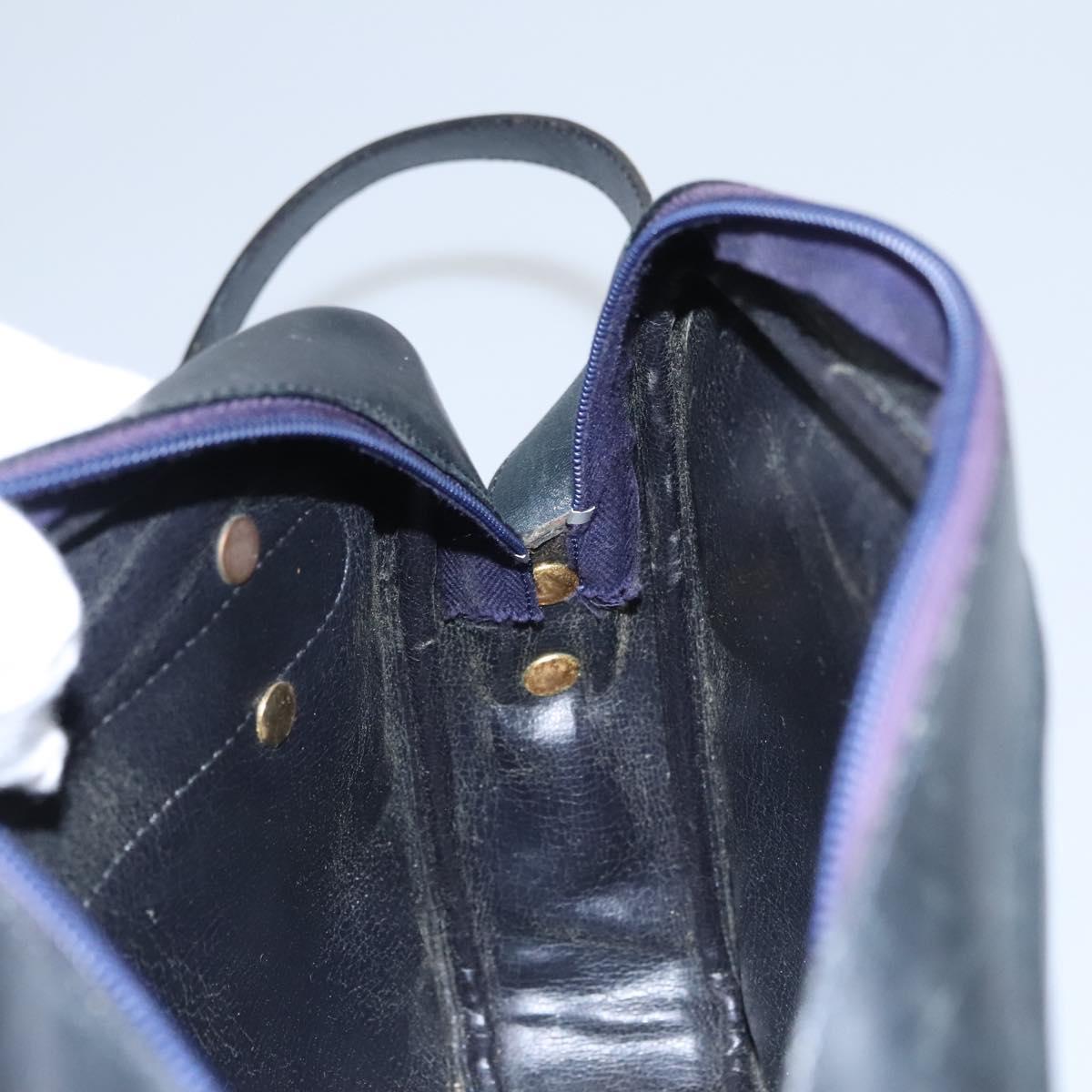 Christian Dior Shoulder Bag Leather Black Gold Auth bs21873