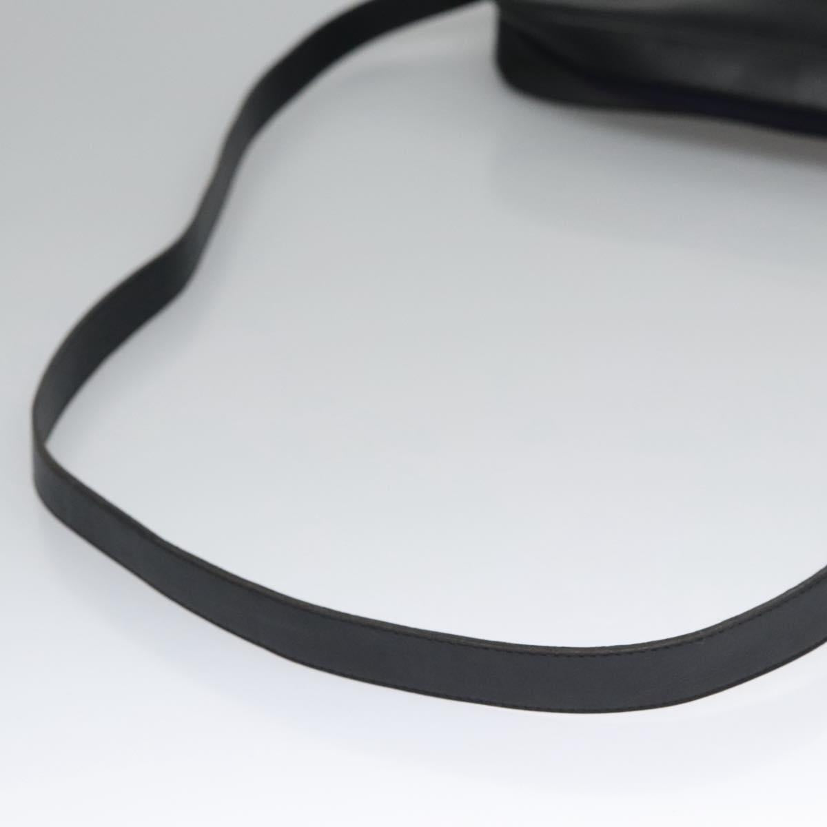 Christian Dior Shoulder Bag Leather Black Gold Auth bs21873