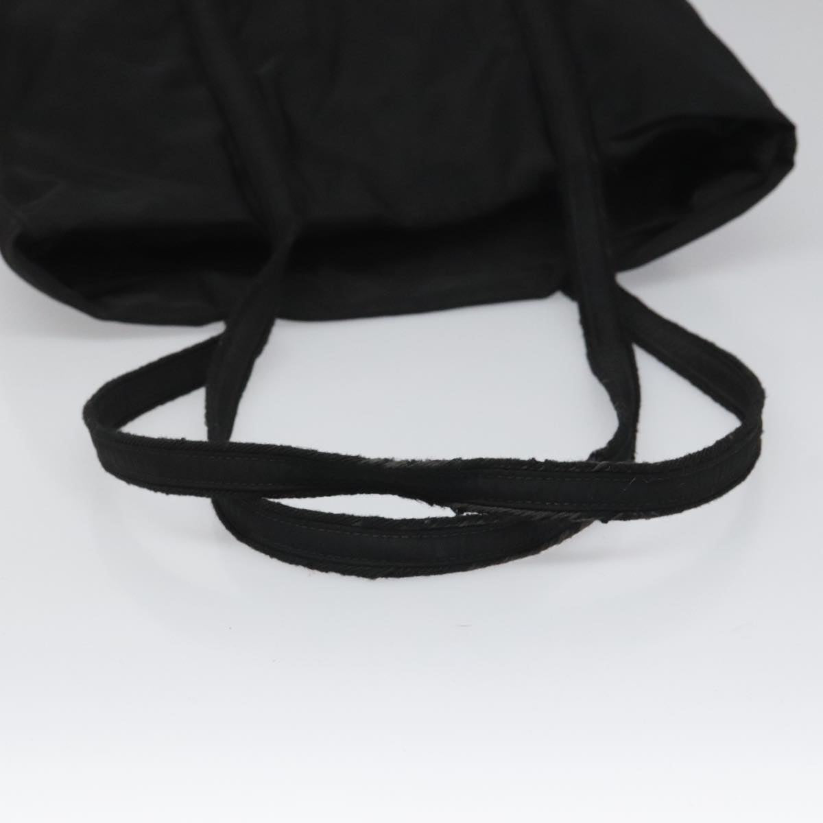 PRADA Tote Bag Nylon Black Silver Auth bs21891