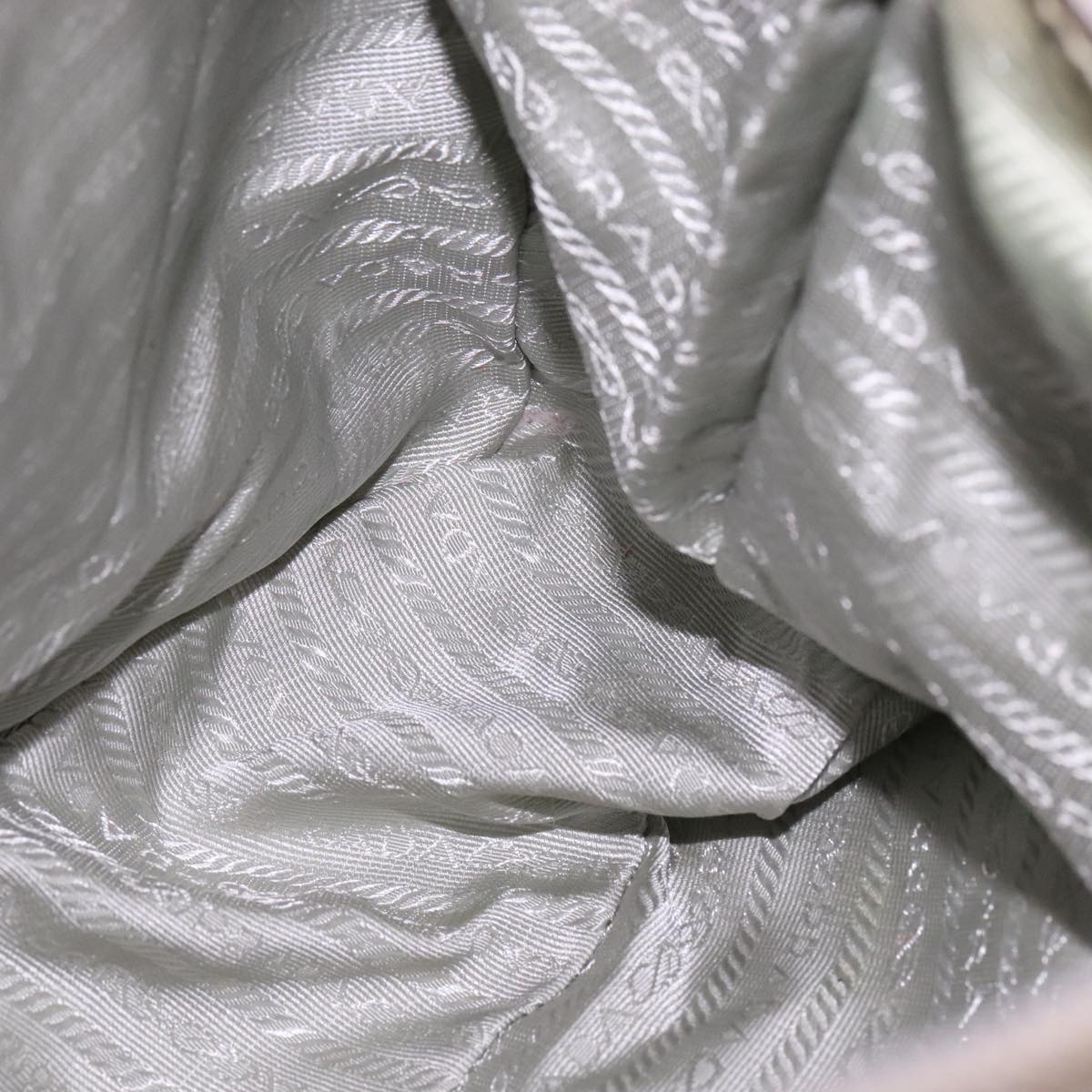 PRADA Shoulder Bag Nylon Light Blue Gray Silver Auth bs21902