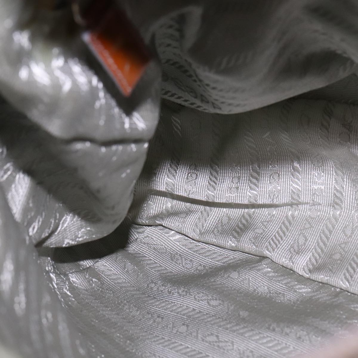 PRADA Shoulder Bag Nylon Light Blue Gray Silver Auth bs21902