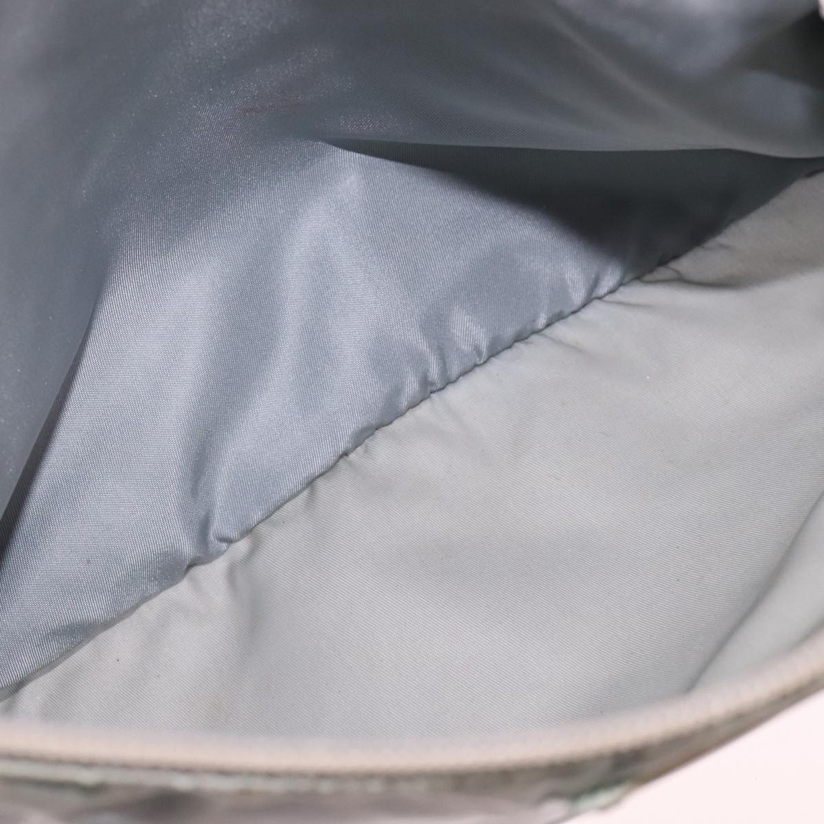 PRADA Shoulder Bag Nylon Light Blue Gray Silver Auth bs21902